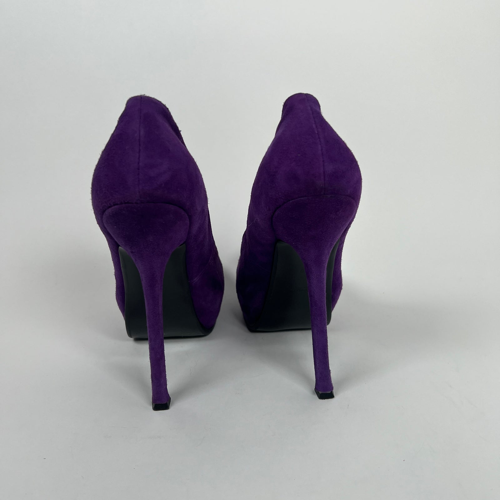 Yves Saint Laurent Purple Suede Platform Pumps Size 40