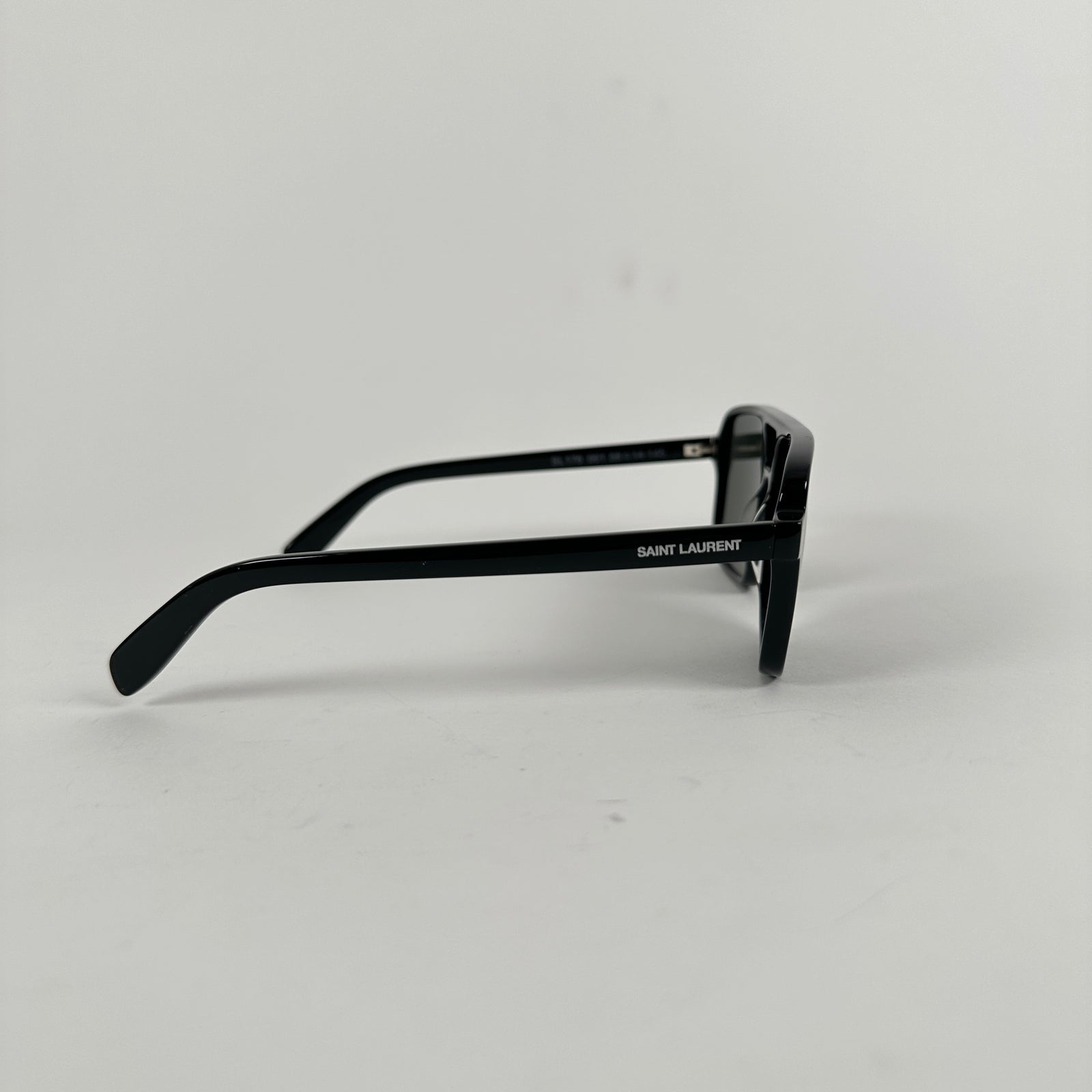 Saint Laurent Black Square Aviator Sunglasses