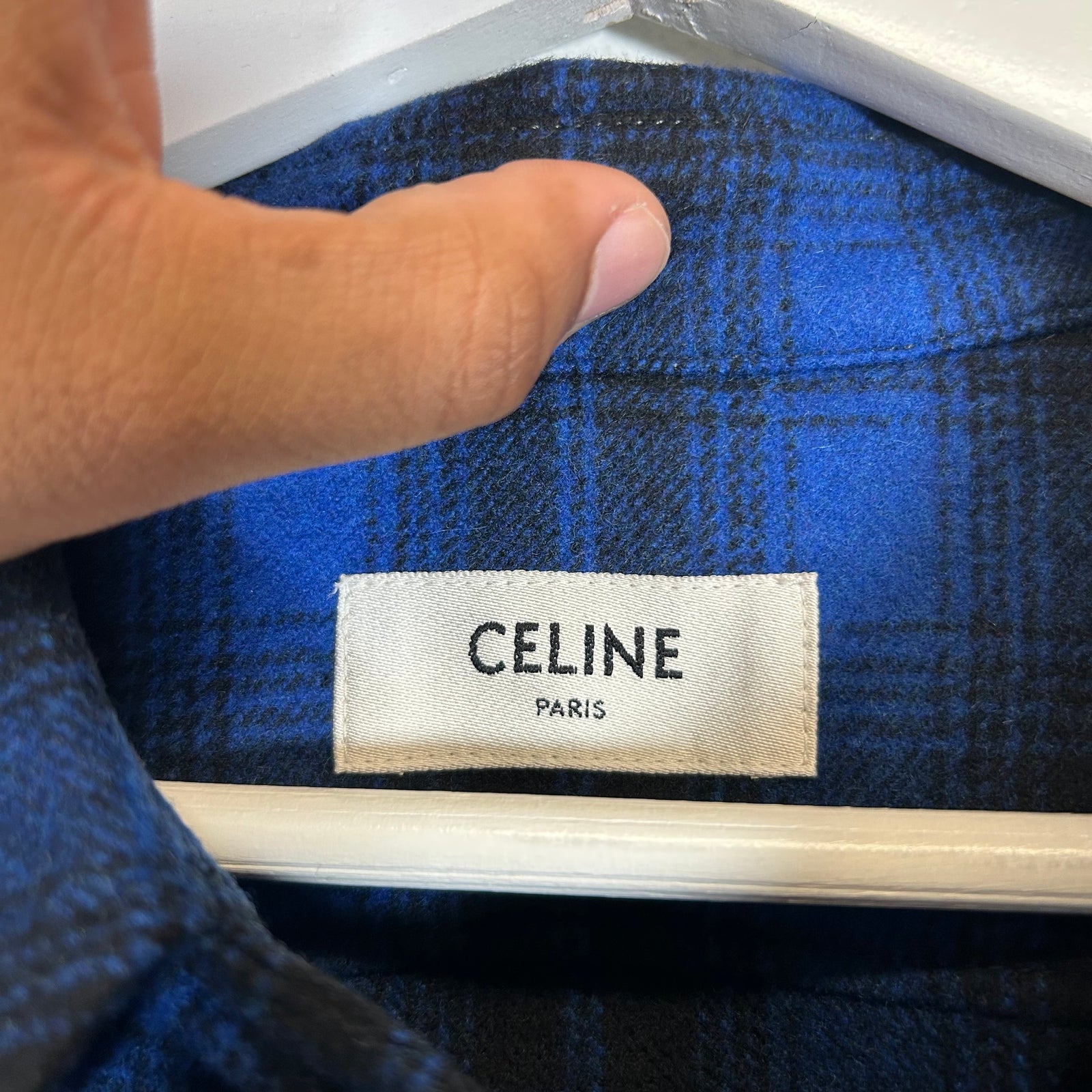 Celine Blue Wool Flannel Size L