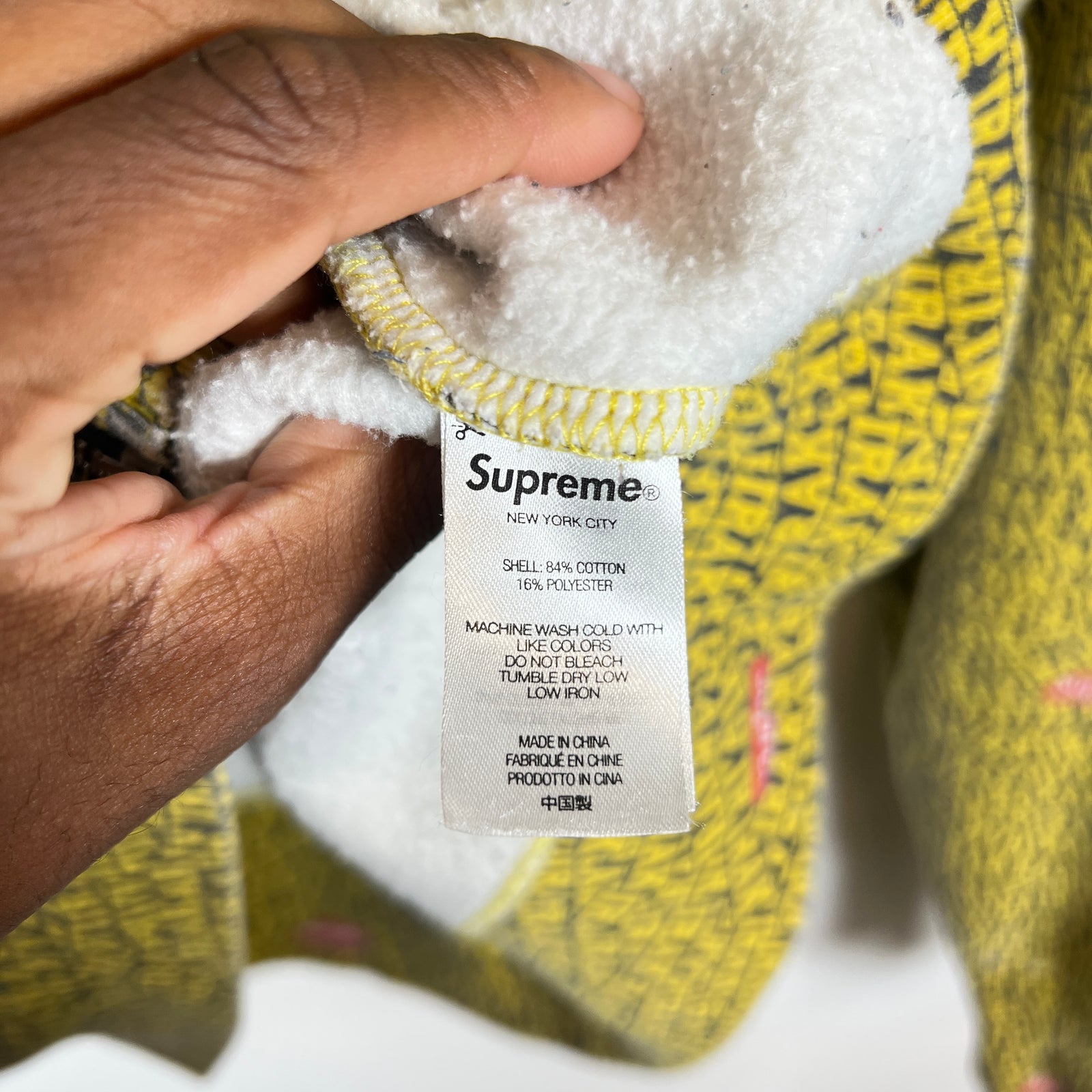 Supreme x IRAK Yellow Zip-Up Hoodie Size XL