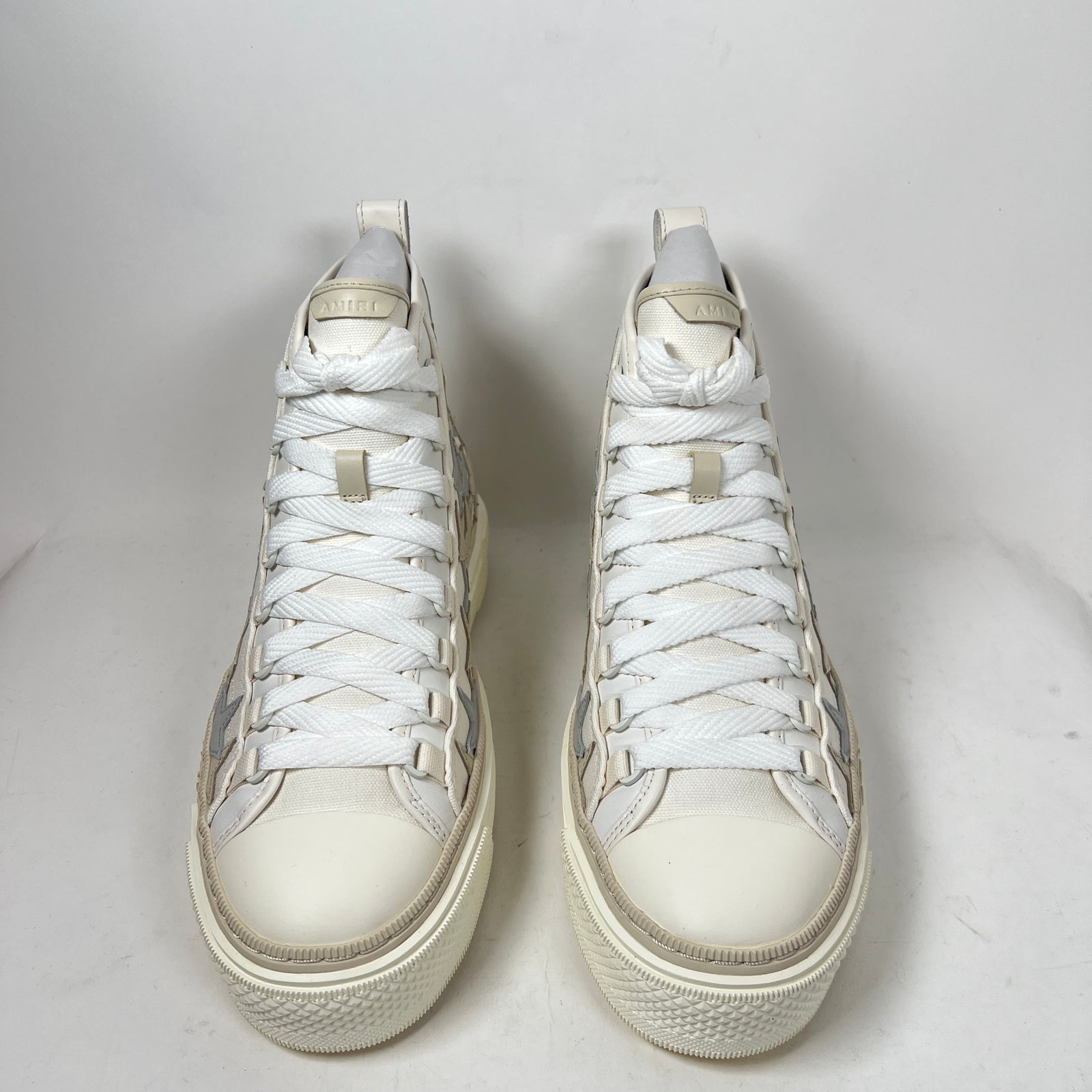 Amiri Grey/White Stars Court High-Top Sneaker Size 42