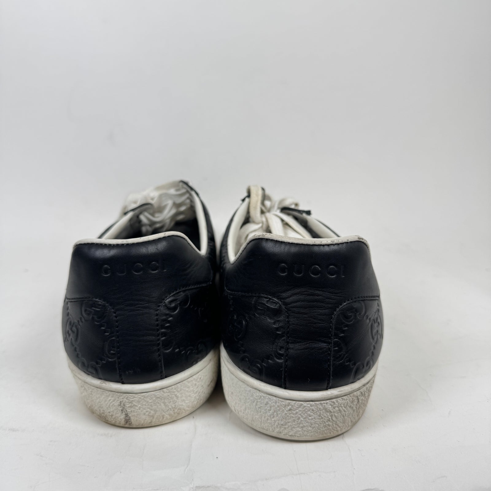 Gucci Black GG Embossed Ace Sneaker Size GG 12