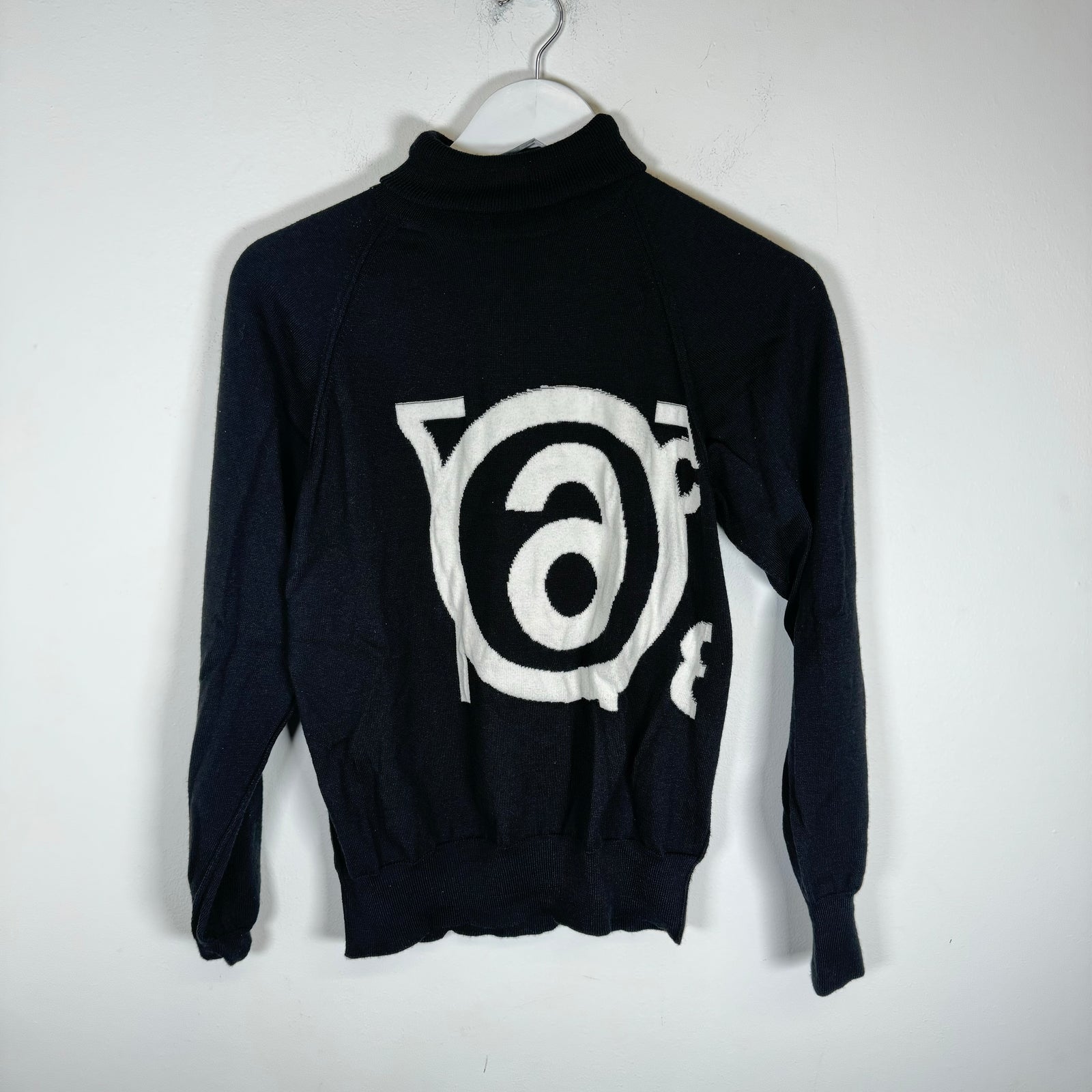 MM6 Maison Margiela Black Turtleneck Knit Sweater Size S