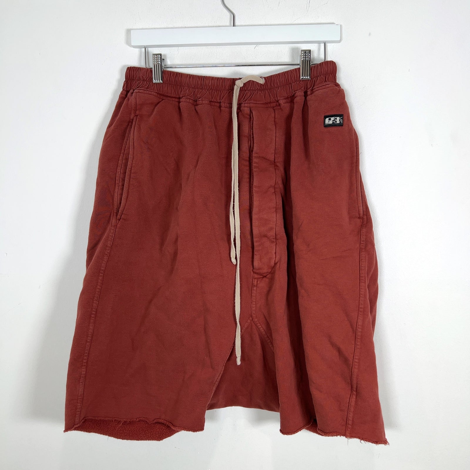 Rick Owens DRKSHDW Dark Cherry Fleece Sweat Shorts