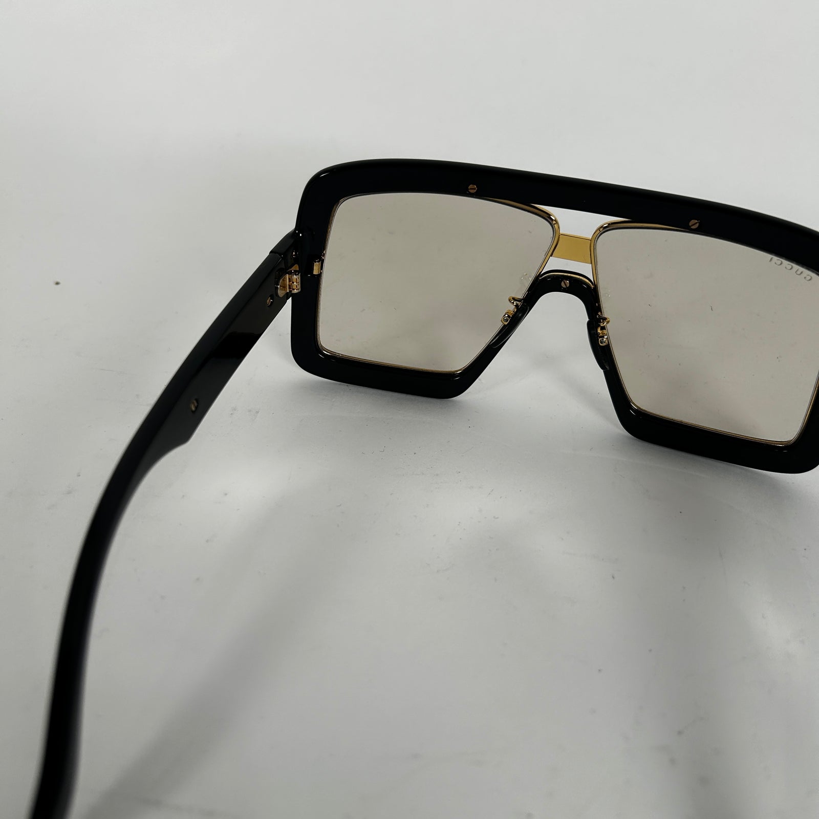 Gucci Black/Gold Square Aviator Sunglasses