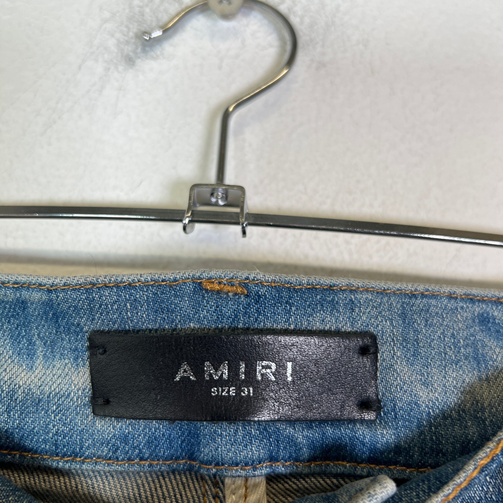Amiri Clay Indigo Core Logo Camo Applique Jeans