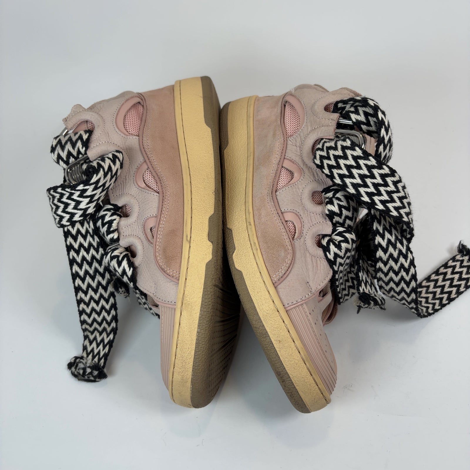 Lanvin Pale Pink Curb Lowtop Sneakers