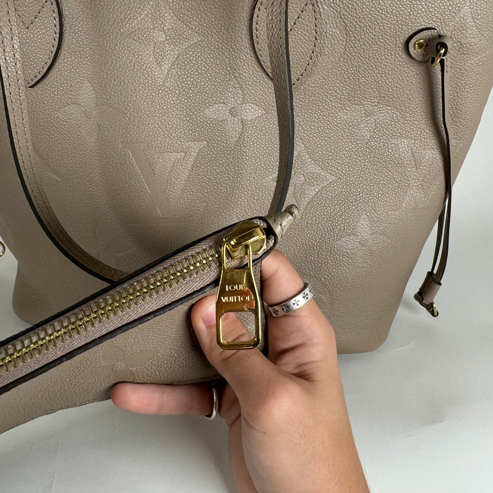Louis Vuitton Taupe Monogram Empreinte MM Neverfull