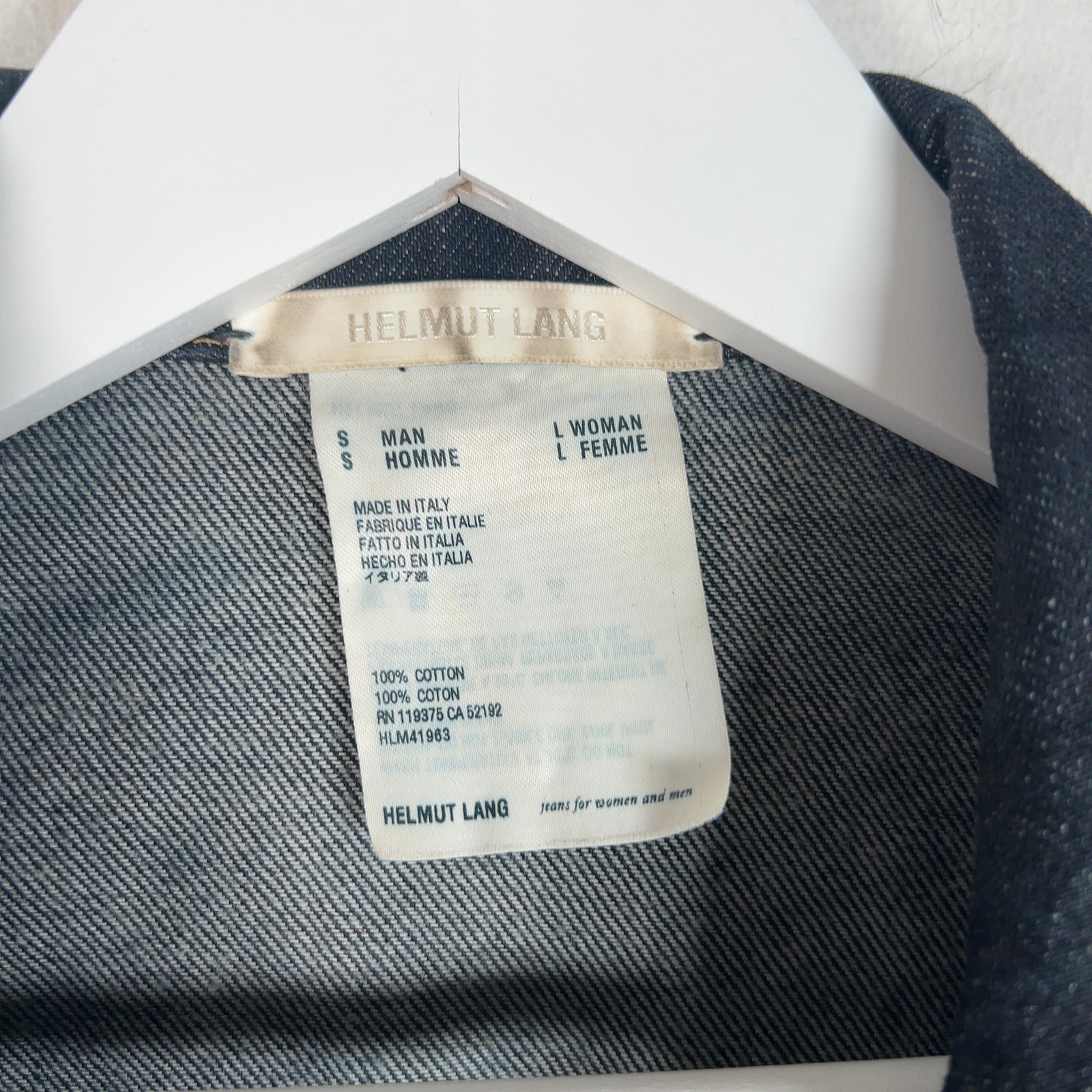 Helmut Lang Raw Denim 'Red Paint' Back Hit Jacket