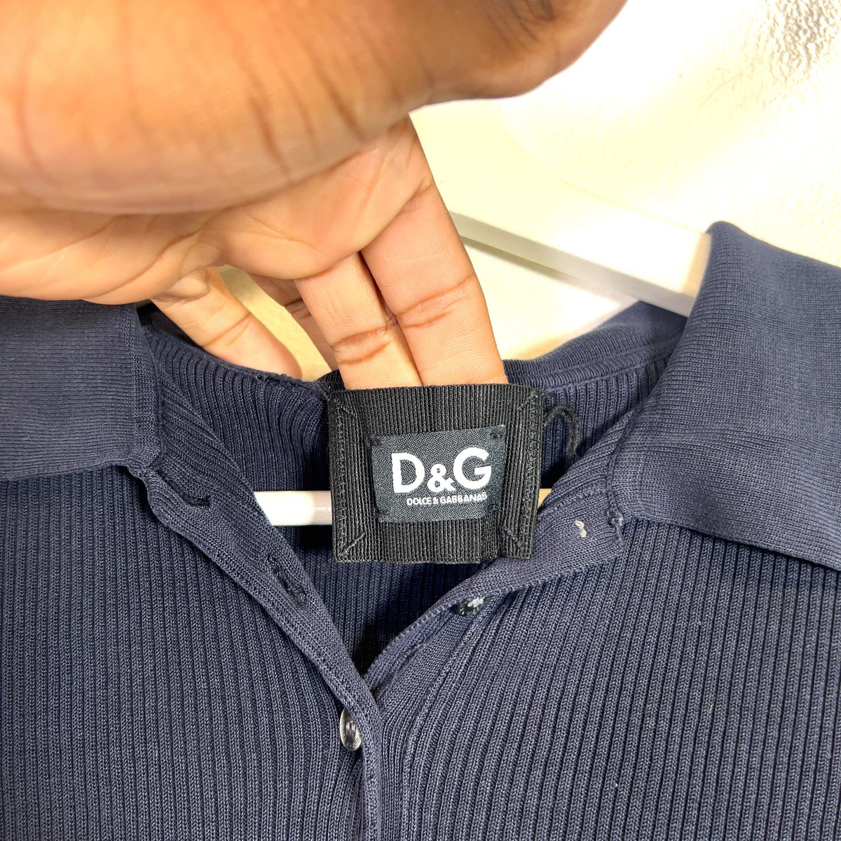 Dolce & Gabbana Ribbed Collared Shirt