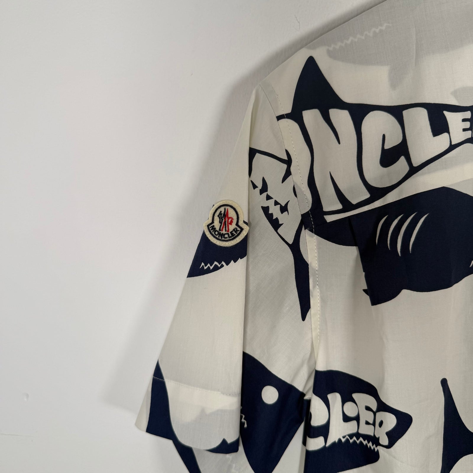 Moncler Shark Nylon Camp Shirt Size S