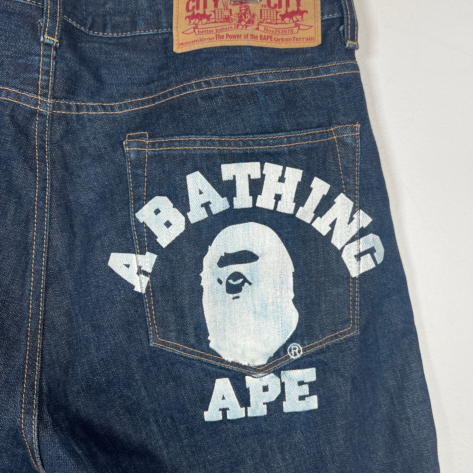 A Bathing Ape Blue Jean Shorts Size M