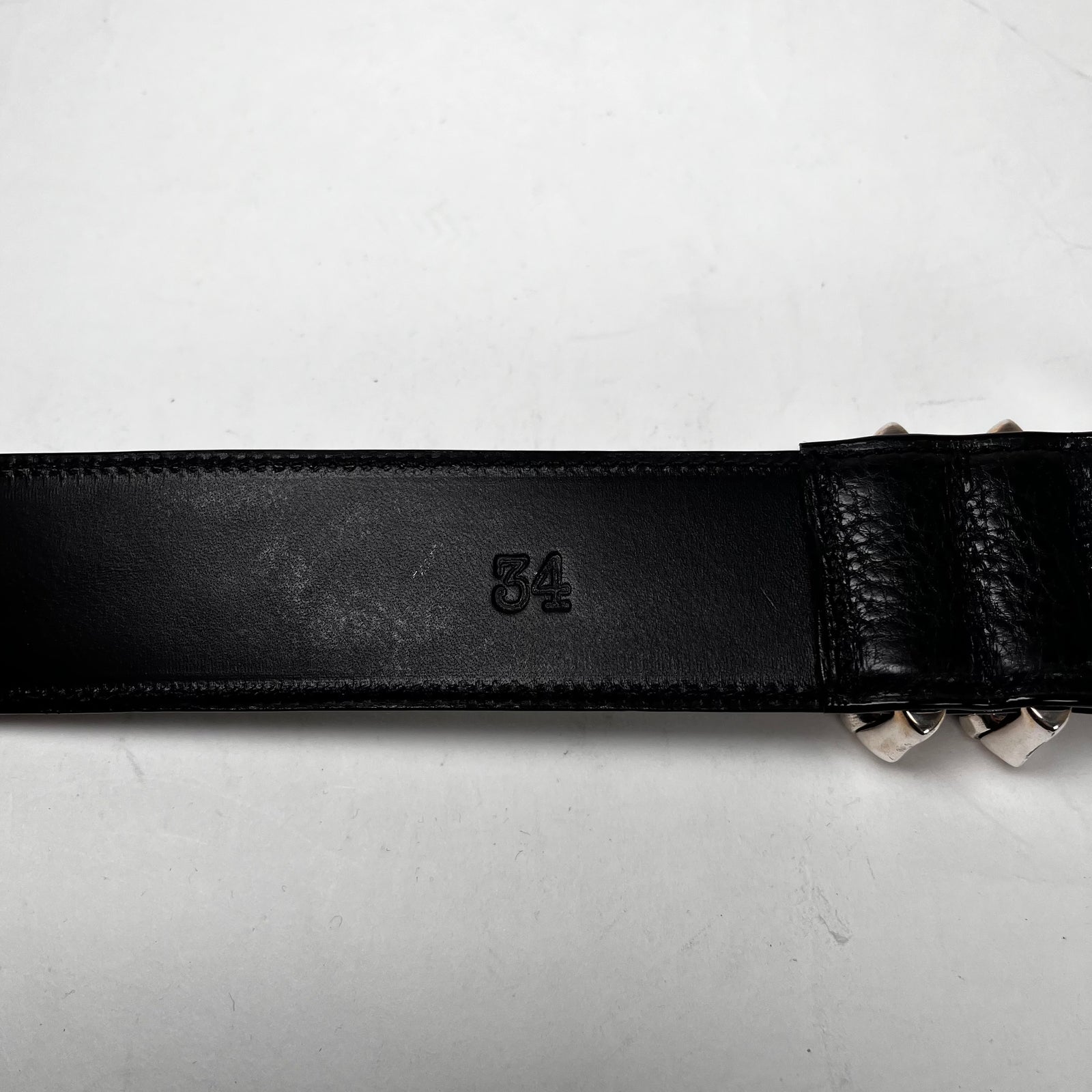 Chrome Hearts Black Double Roller Belt Size 34