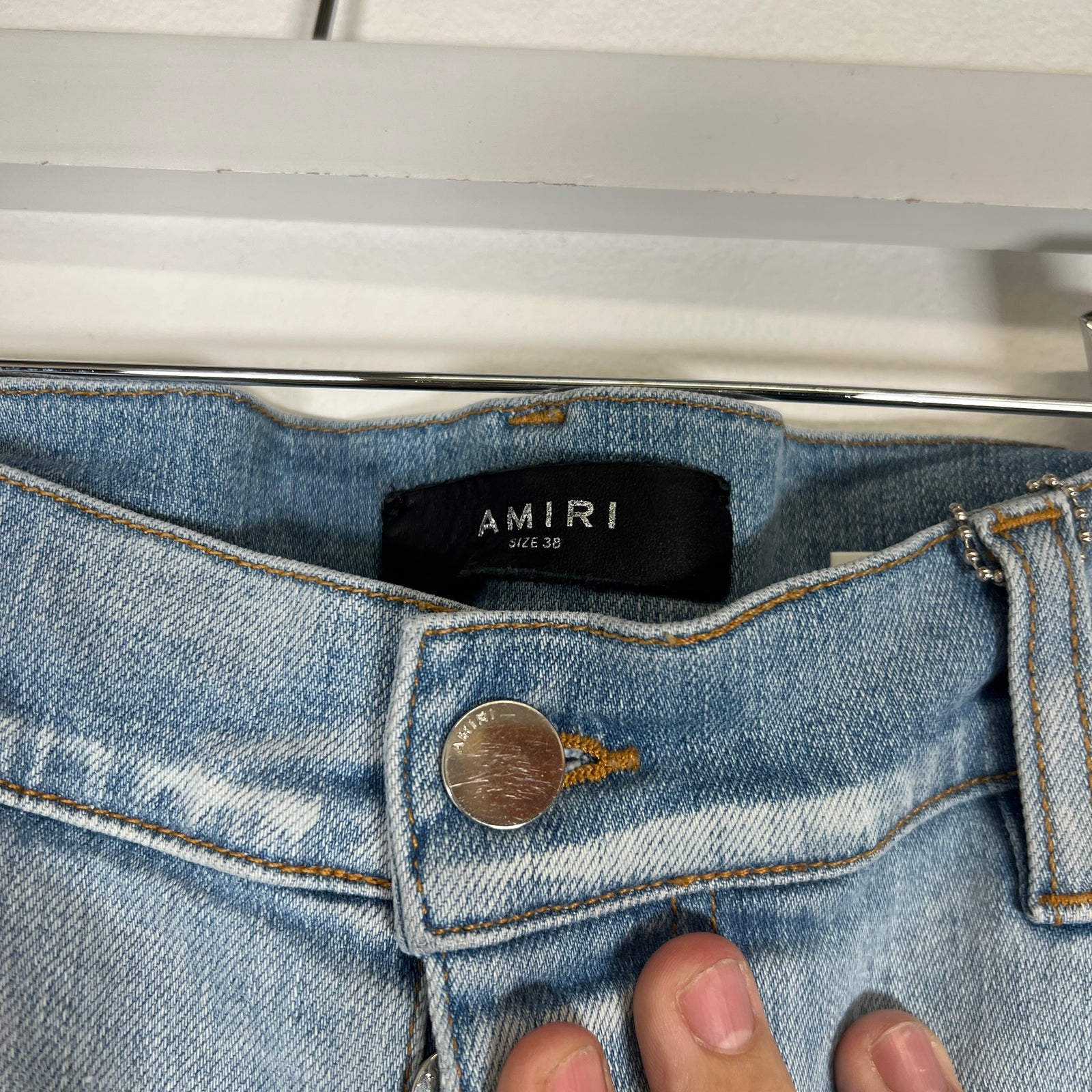 Amiri 'AM' Lightwash Jeans Size 38