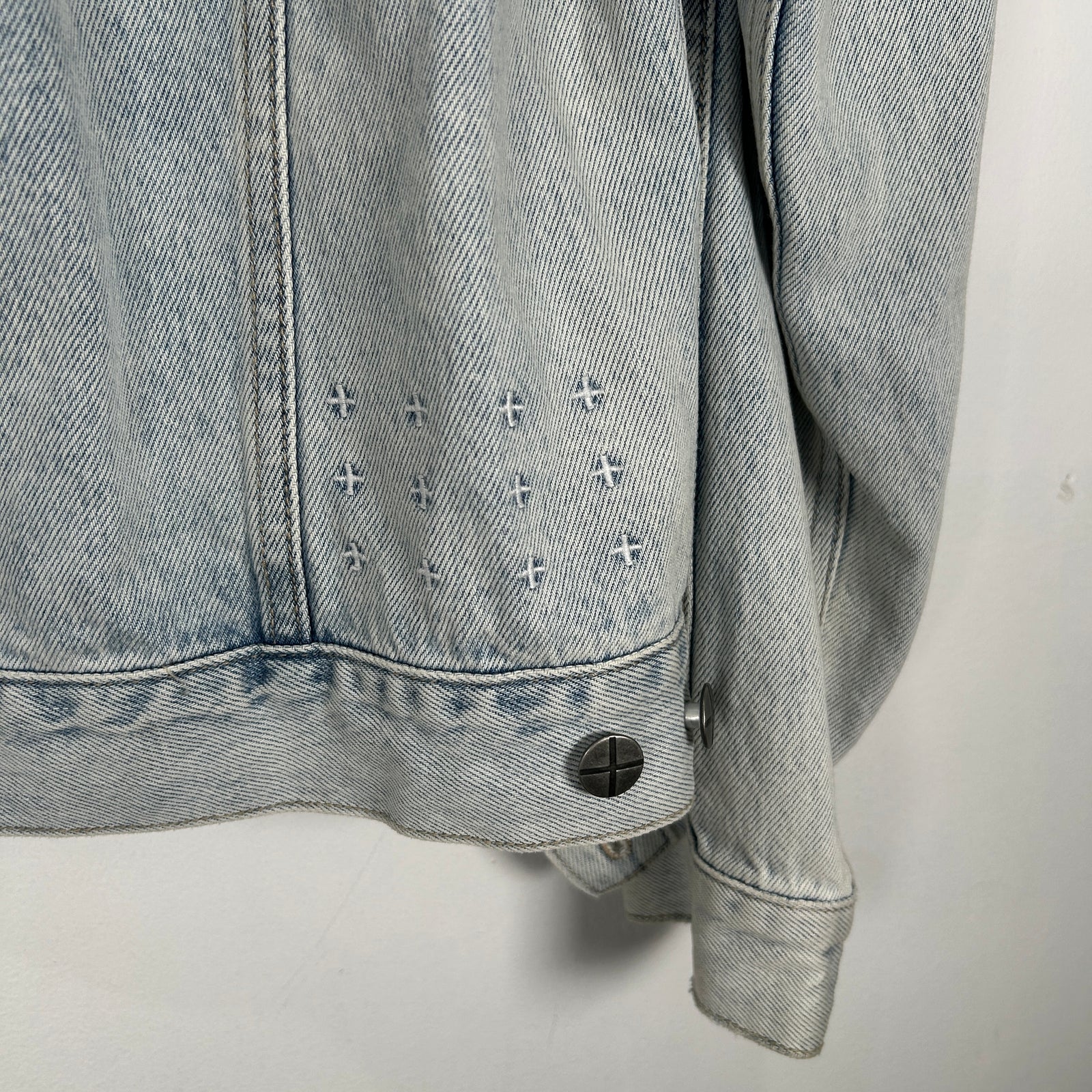 Ksubi Blue Rhinestone Denim Jacket Size S