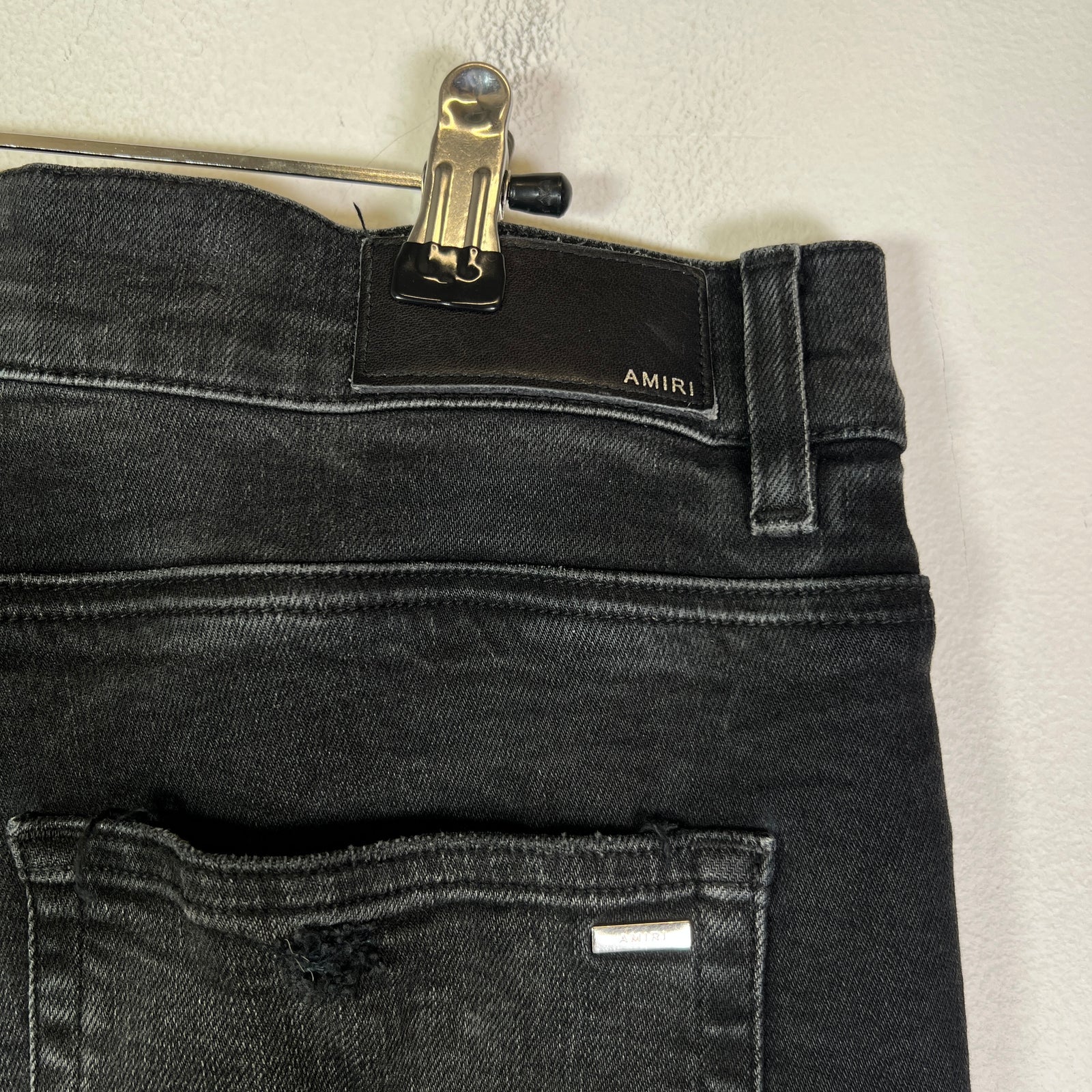 Amiri Black Washed Distressed Jeans