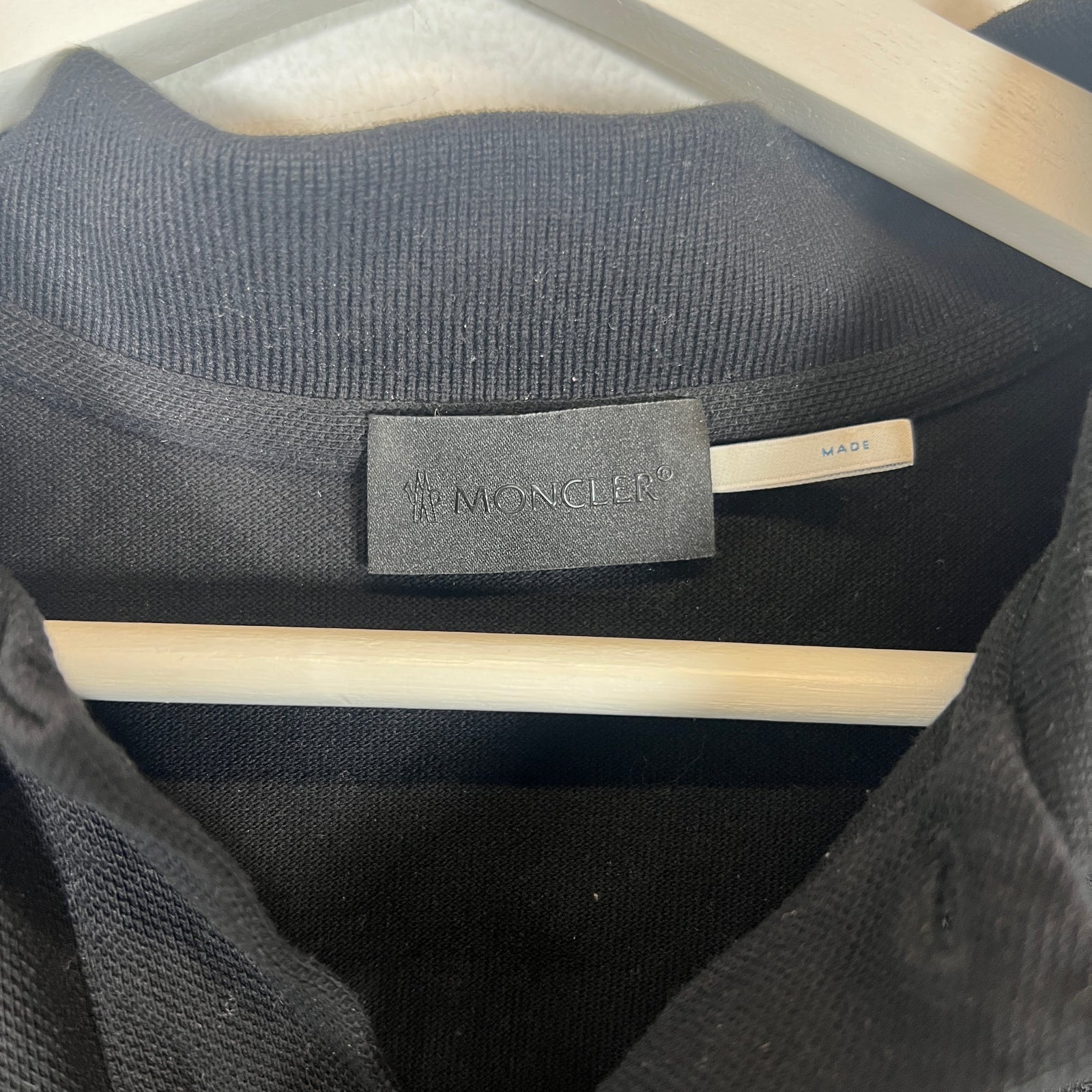Moncler Black Reflective Polo Shirt Size M