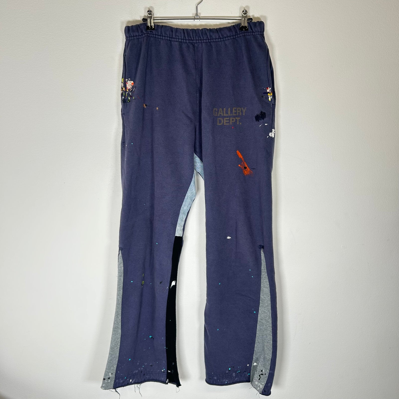Gallery Dept Navy Paint Splatter Flared Sweatpants Size M