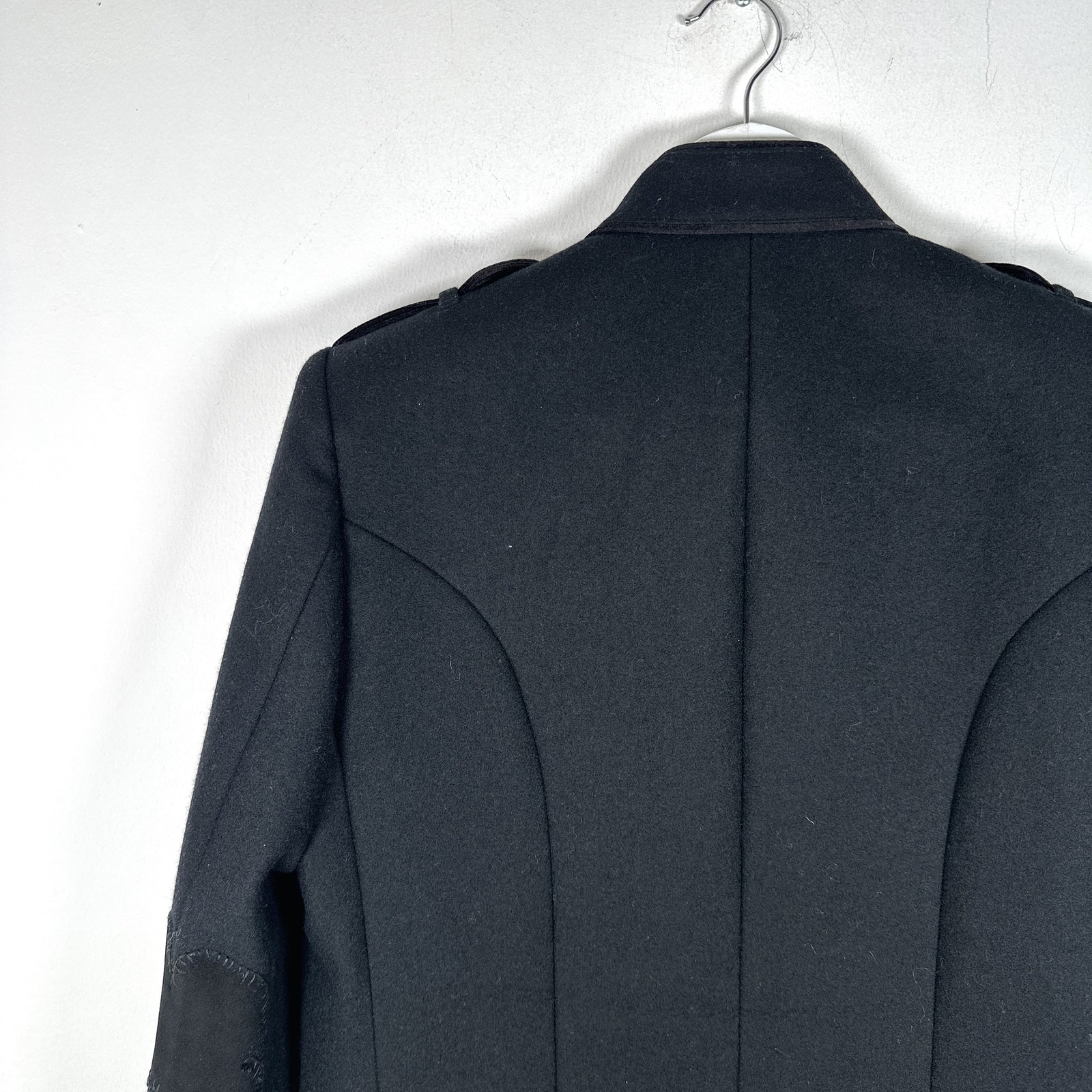 Number (N)ine AW06 'NOIR' Black Leather Hybrid Wool Napoleon Jacket Size 2