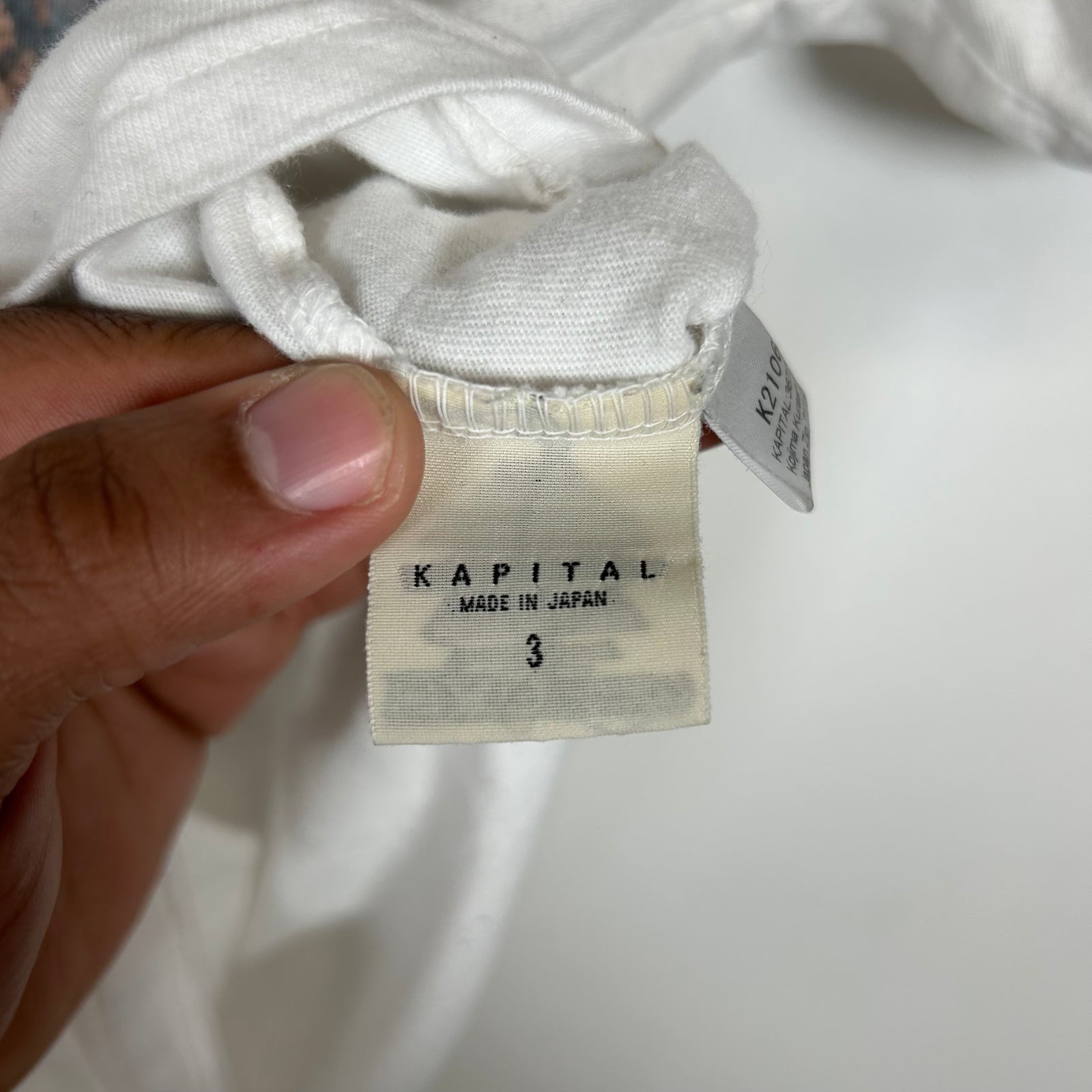 Kapital Smile Ringer 'Love, Peace, & Rain' Tee Size 3