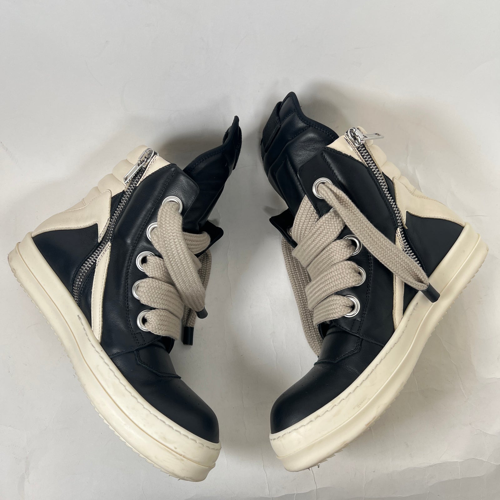 Rick Owens Black Jumbo Lace Geobasket Size 42