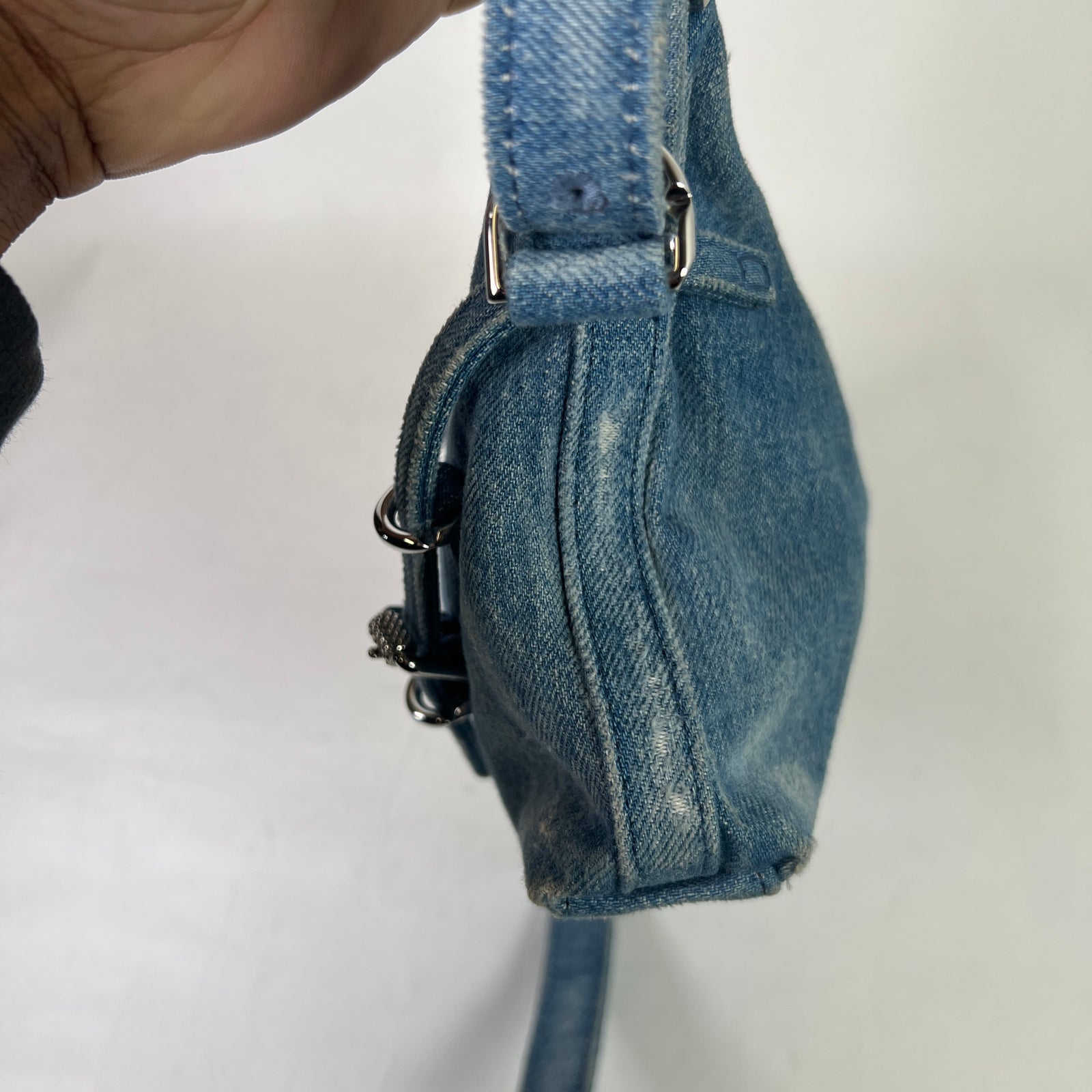 Givenchy Washed Denim Voyou Mini Shoulder Bag