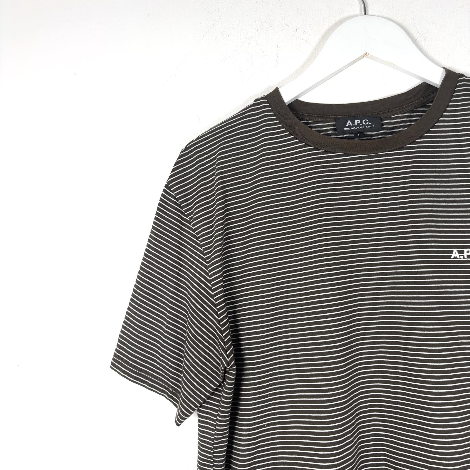 A.P.C Striped Logo T-Shirts