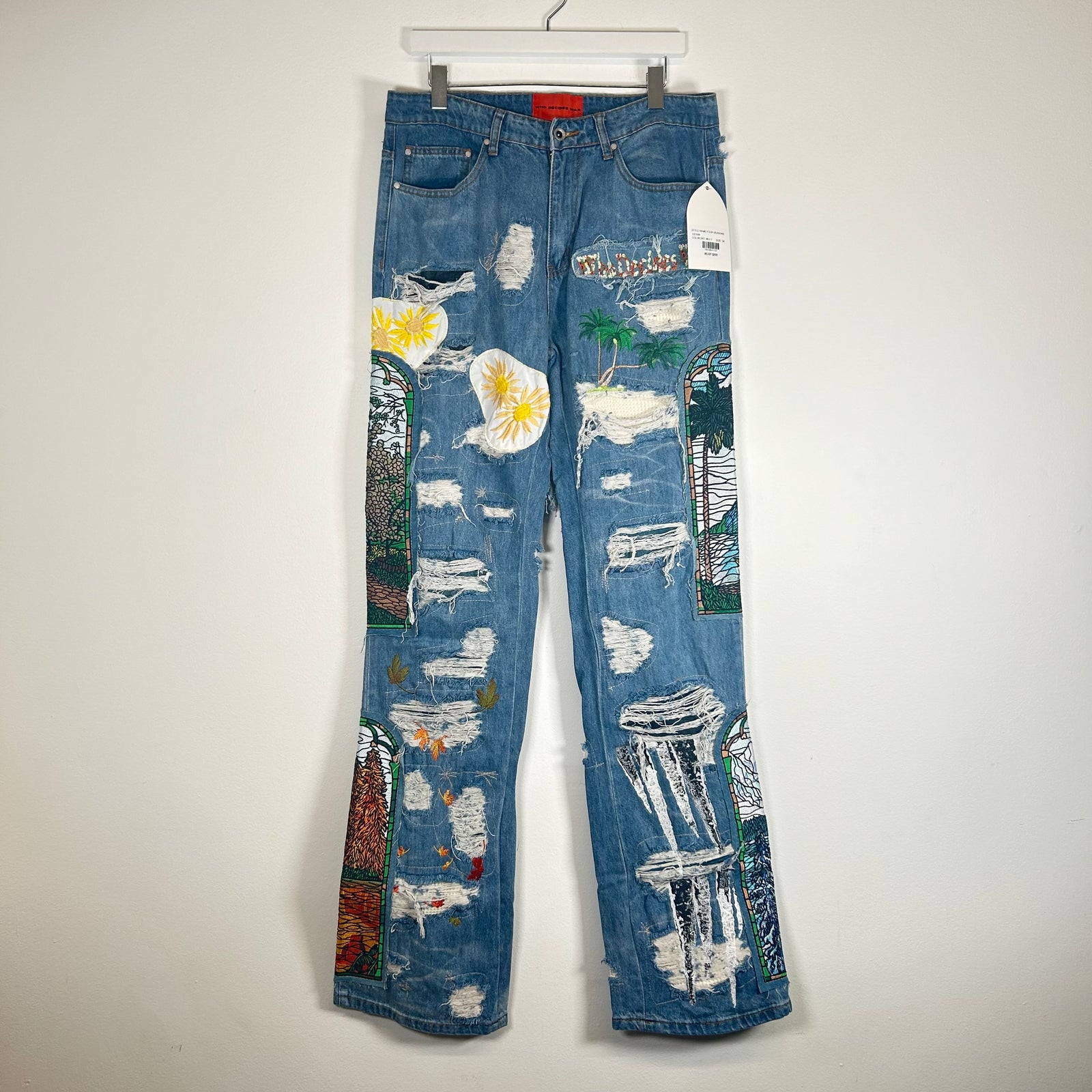 Who Decides War Four Seasons Embroidered Denim Size 34