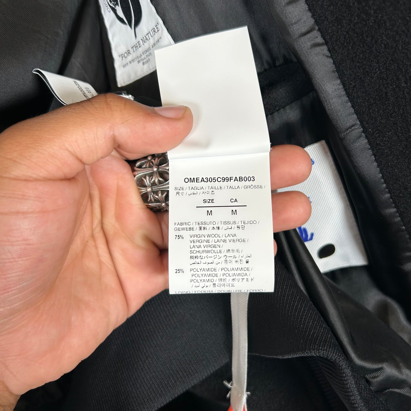 Off White Black/Orange Varsity Jacket Size M