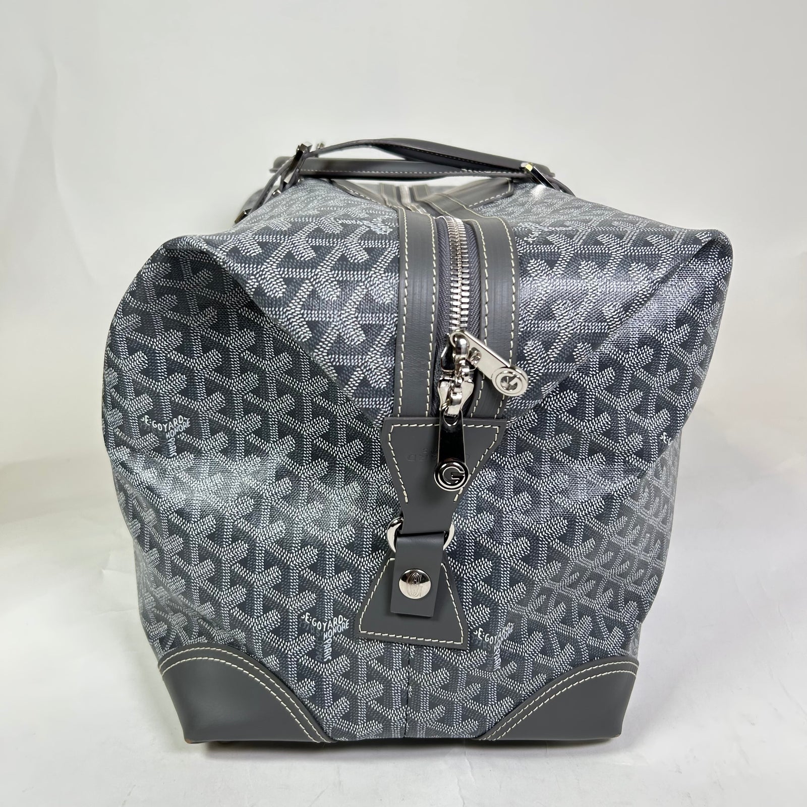 Goyard Grey Goyardine Boeing 55 Travel Duffle Bag