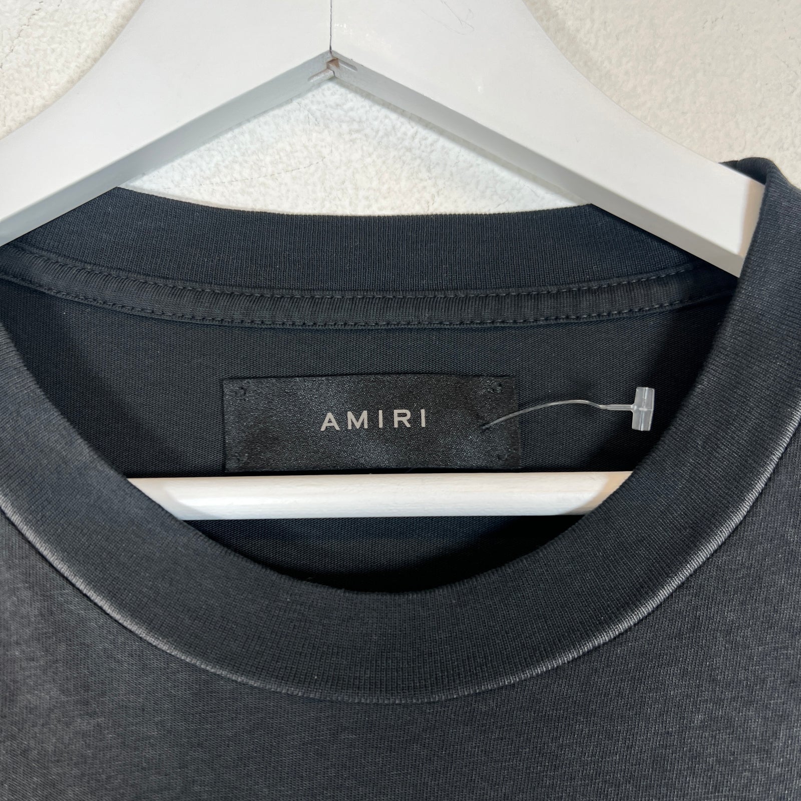 Amiri Black Distressed Logo T-Shirt Size L