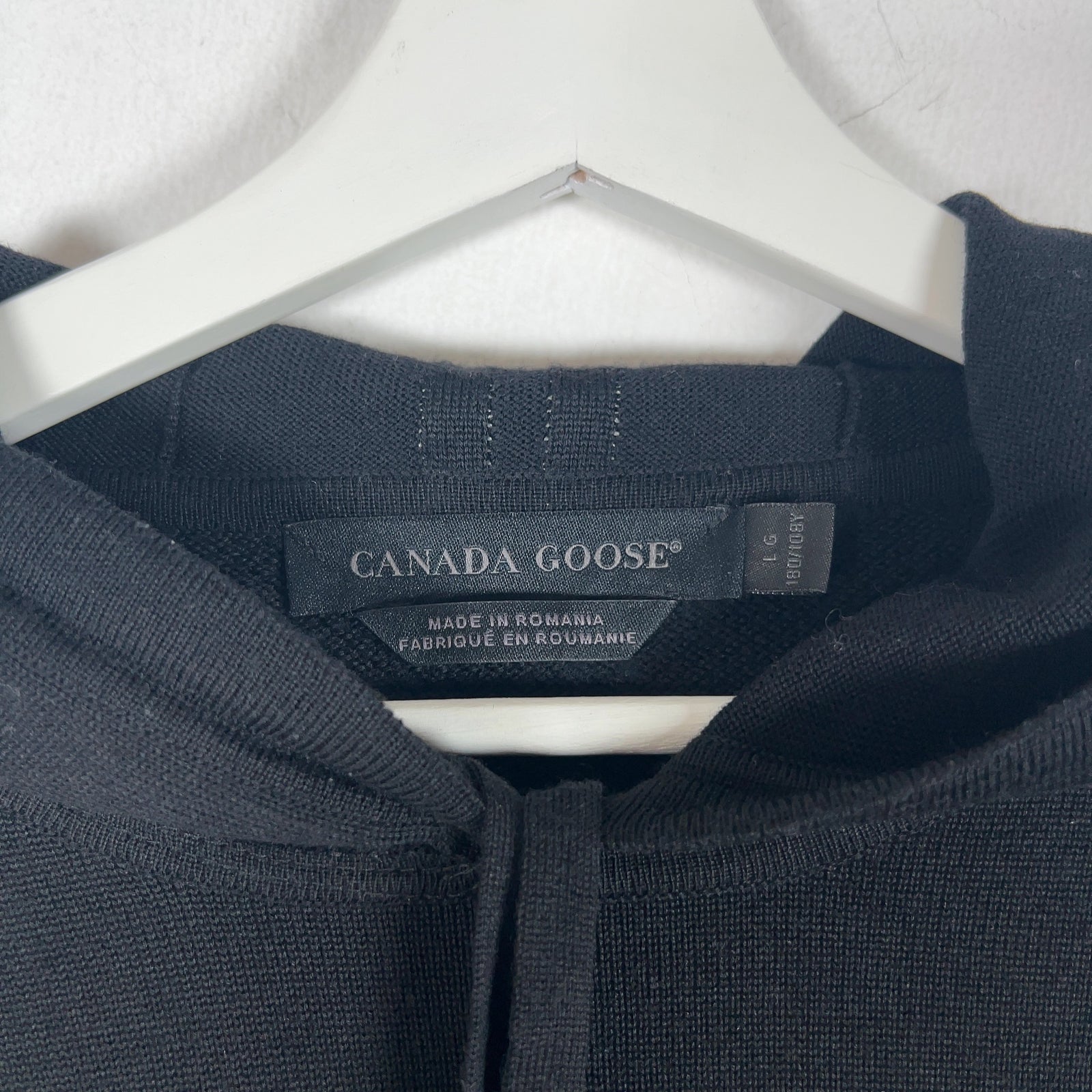 Canada Goose Merino Wool Knit Patch Striped Hoodie