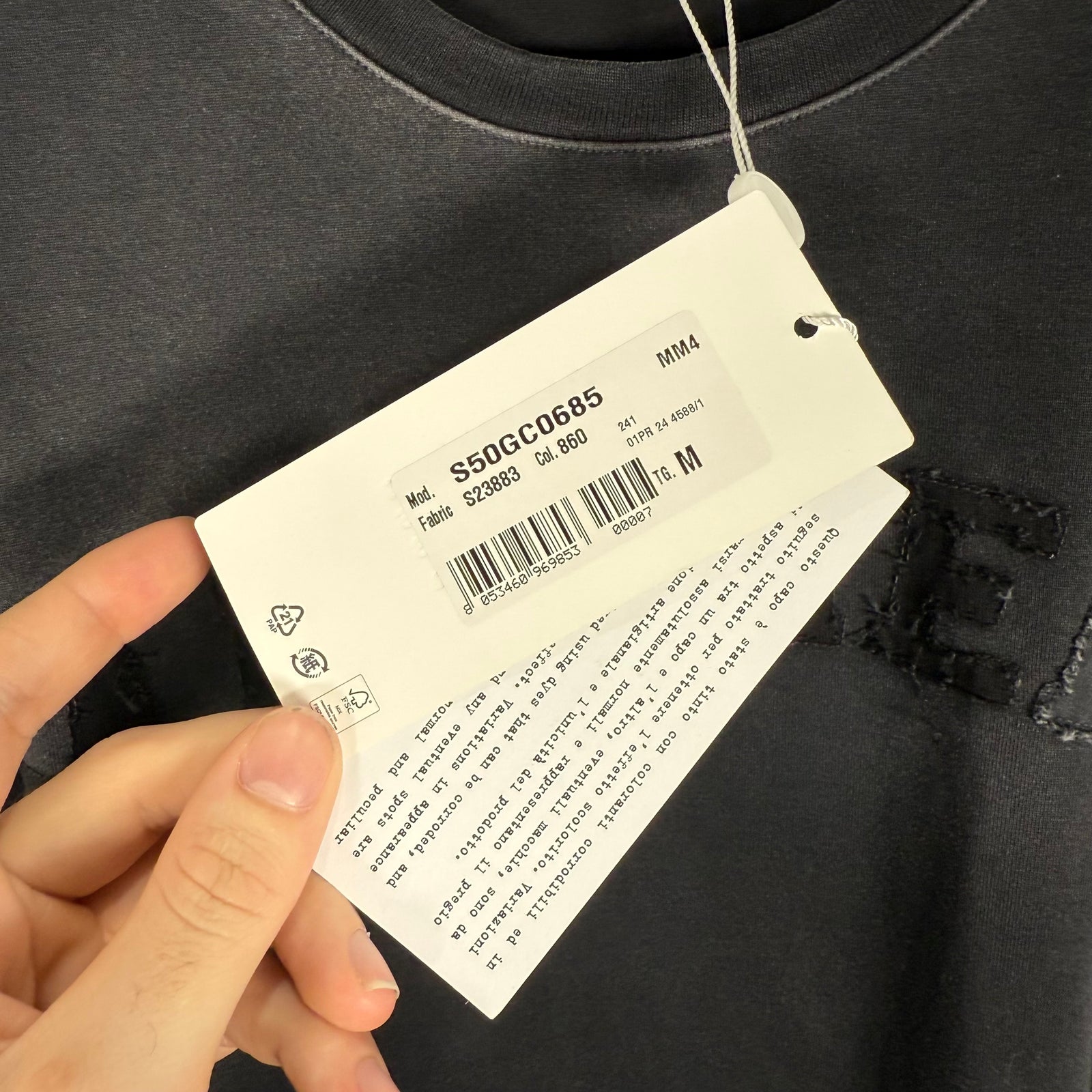 Maison Margiela Distressed Logo T-Shirt Size M