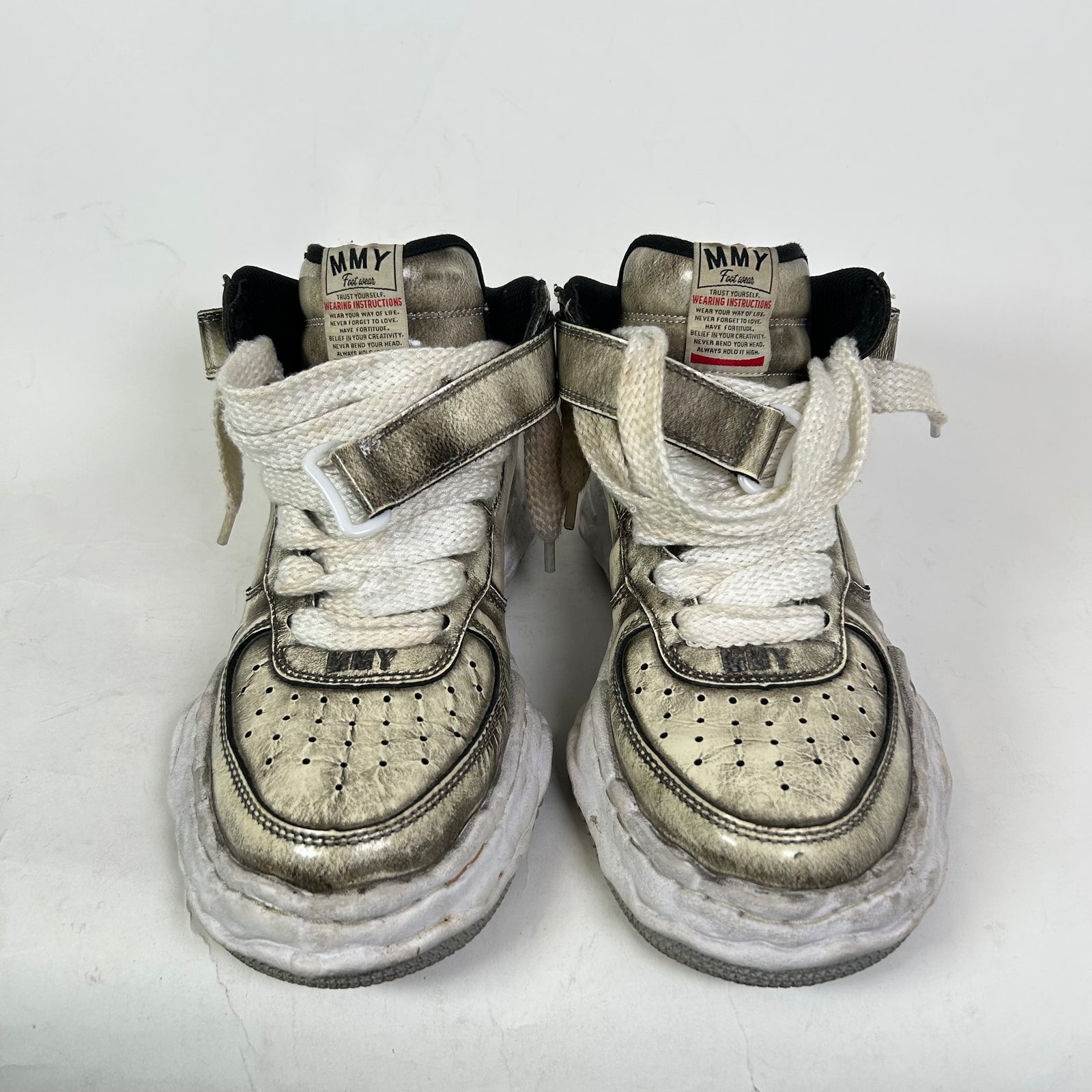 MMY Brushed Patent Leather Wayne High-Top Sneakers