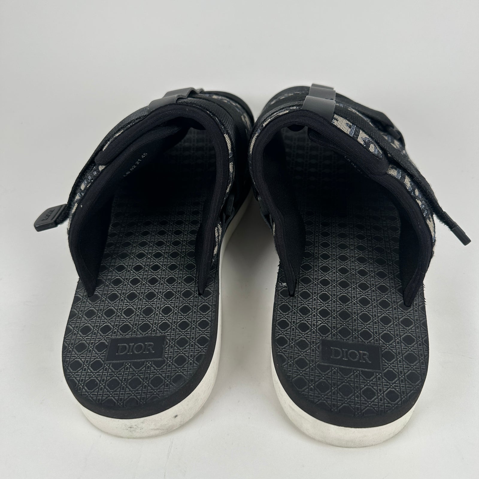 Dior Alpha Beige And Black Oblique Sandals Size 45