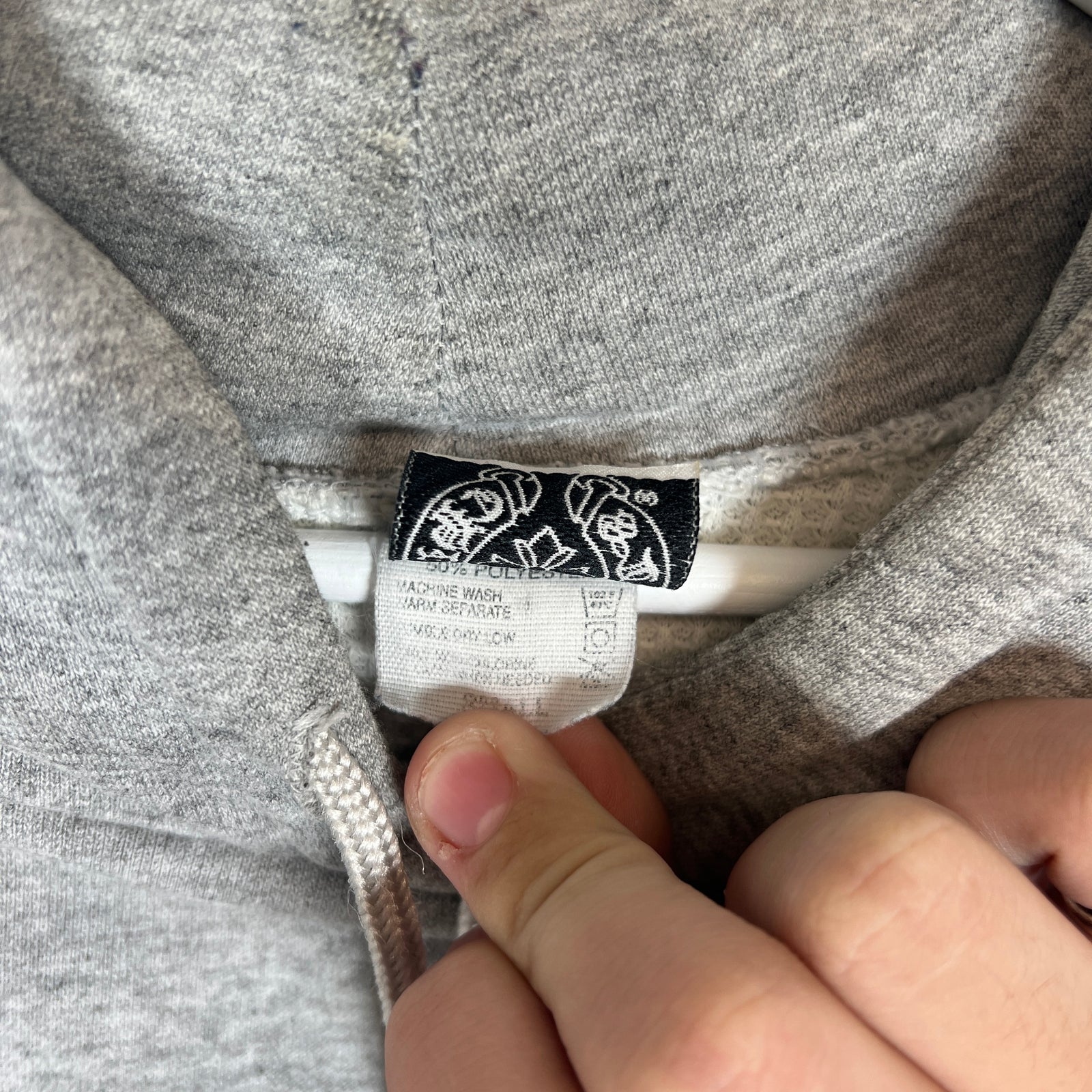 Chrome Hearts Grey "Fuck You" Thermal Lined Hoodie Size S