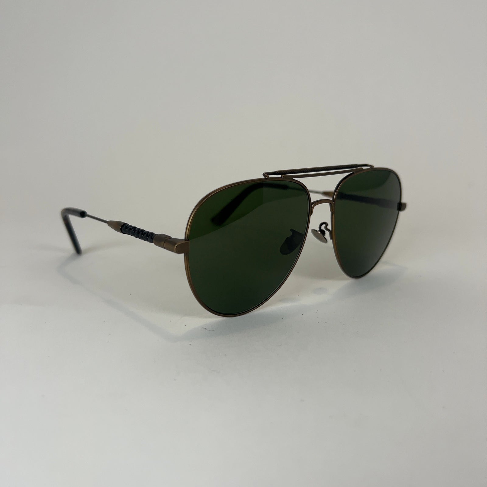 Bottega Veneta Braided Leather Aviator Sunglasses