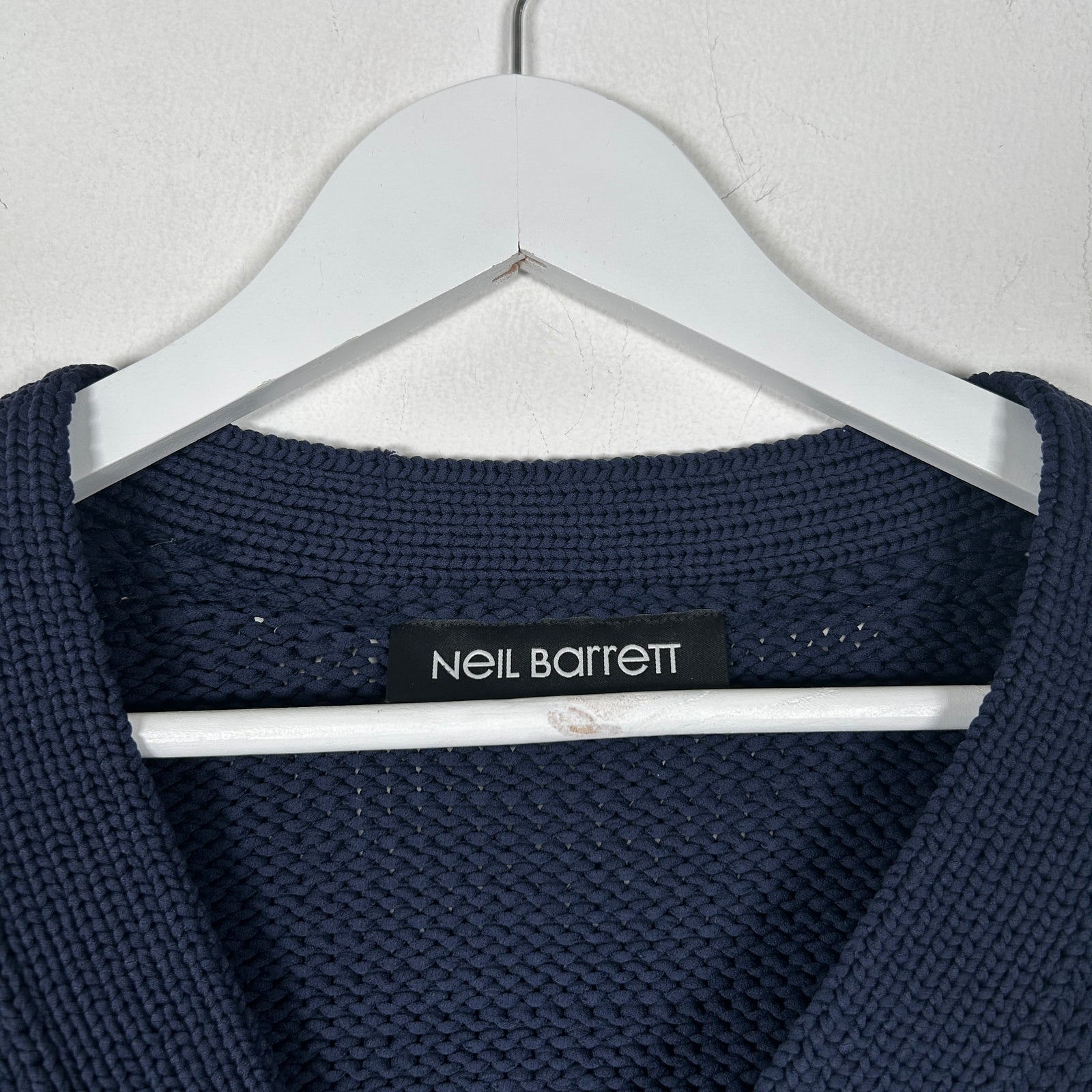 Neil Barret Cable Knit Navy Cardigan Size M