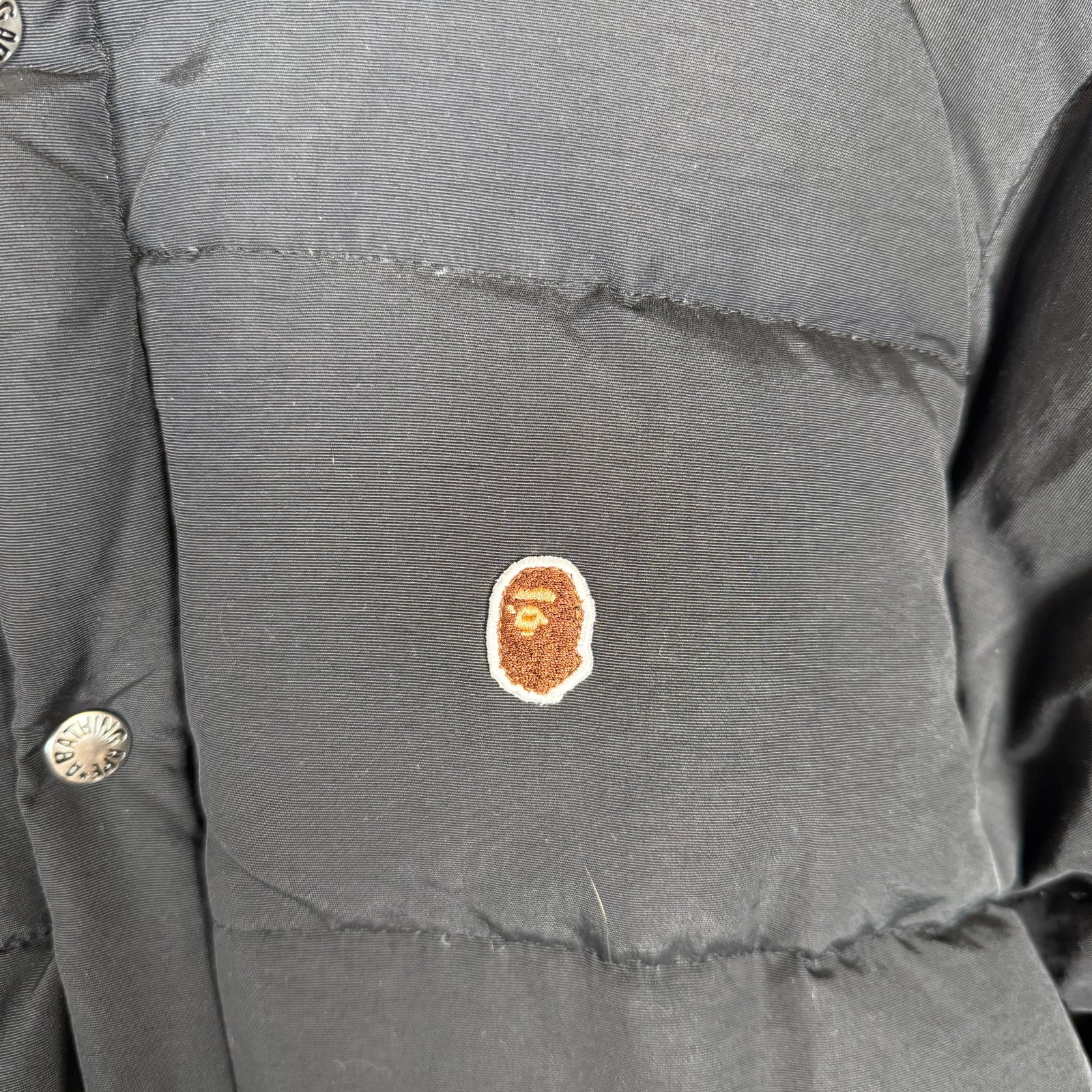 Bape Black Nylon Down Puffer Jacket Size L