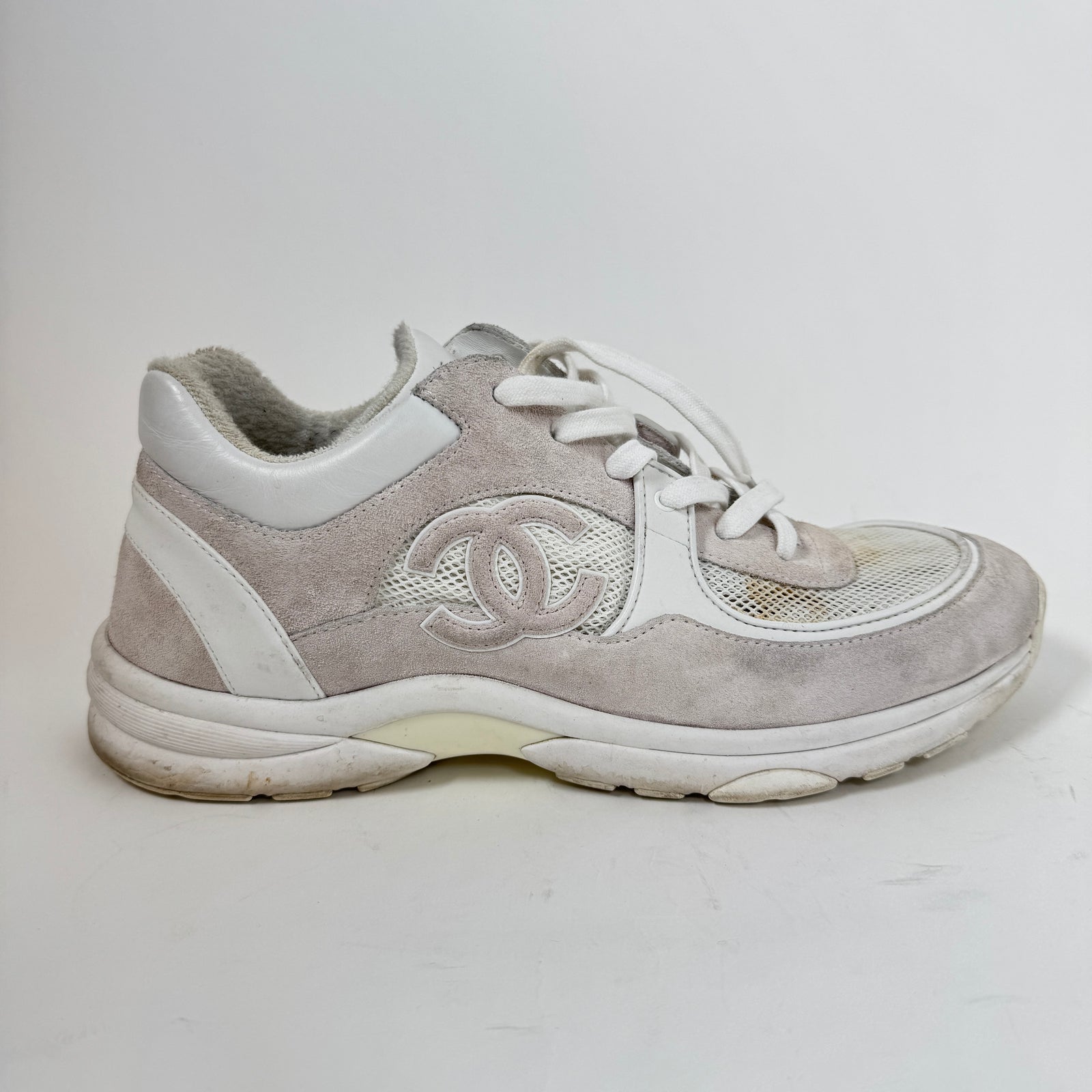 Chanel White CC Trainers Size 45
