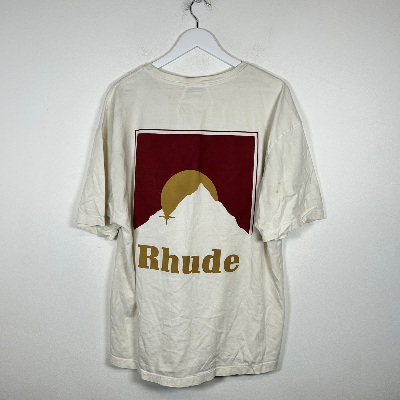 Rhude White/Maroon Moonlight Tee Size L