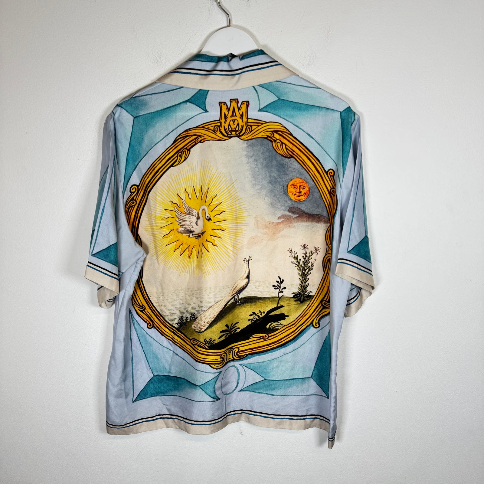 Amiri Landscape Frame Silk Bowling Shirt Size M
