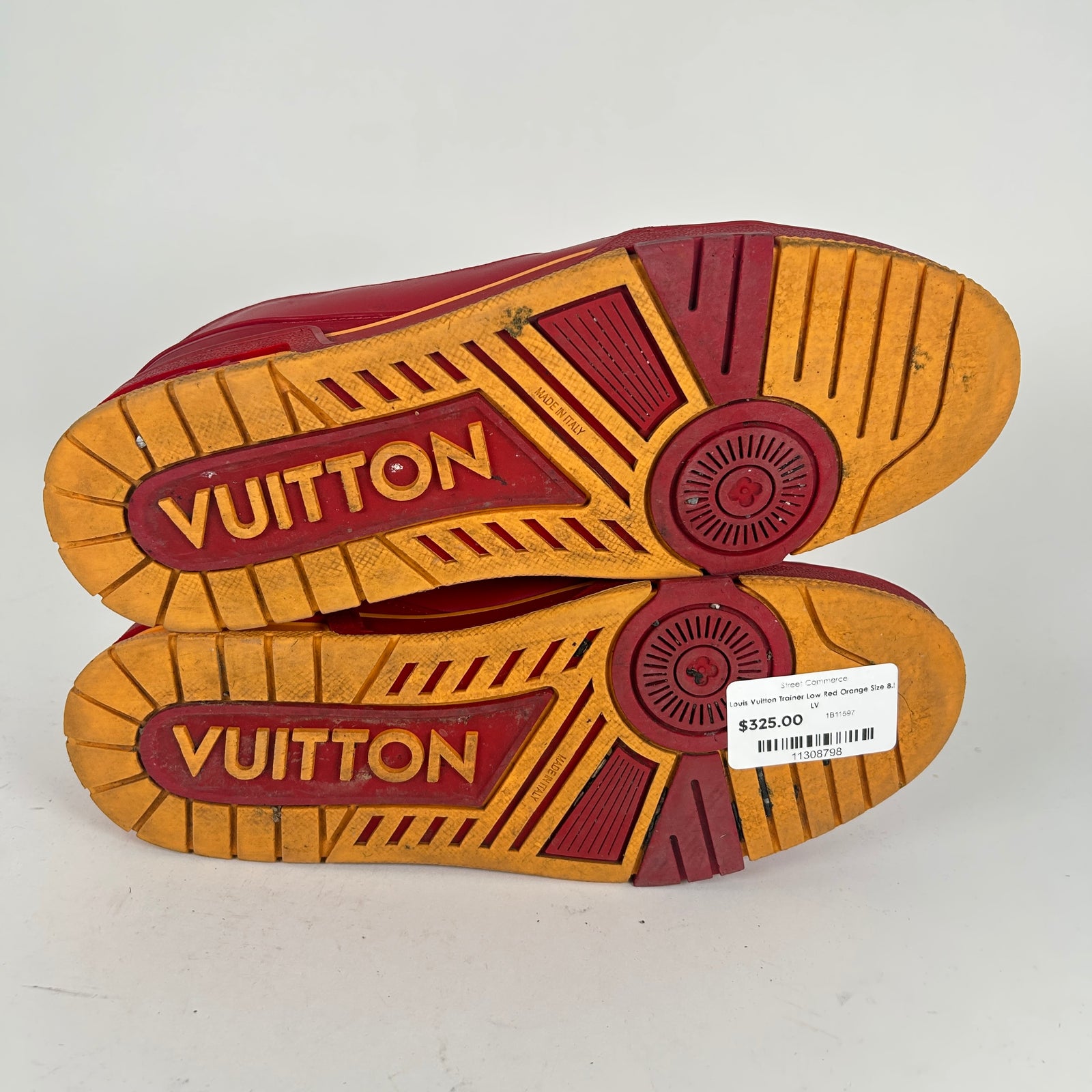 Louis Vuitton Trainer Low Red Orange Size 8.5 LV