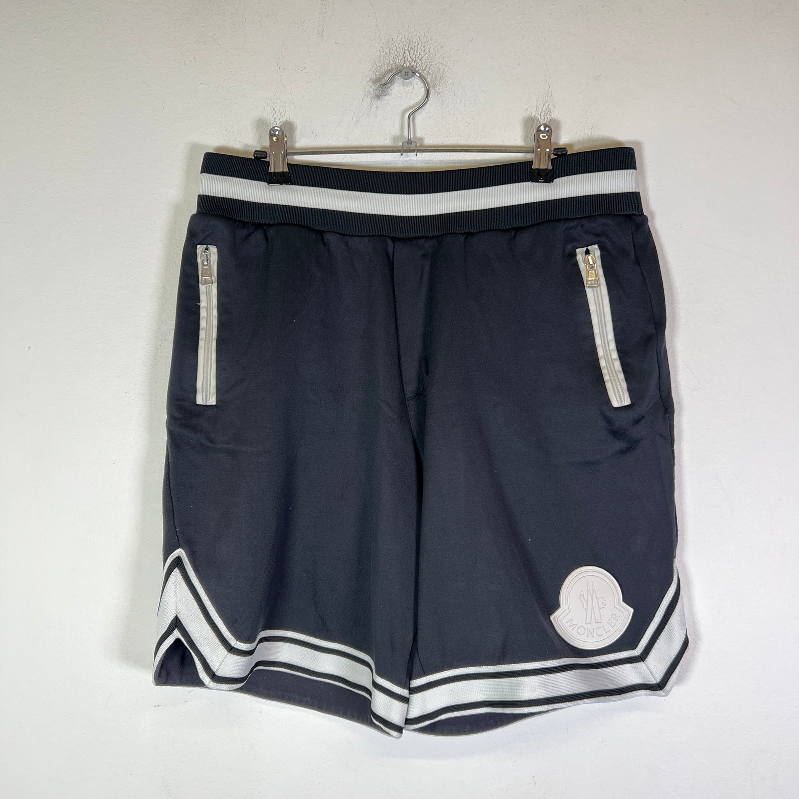 Moncler Striped Patch Jersey Shorts