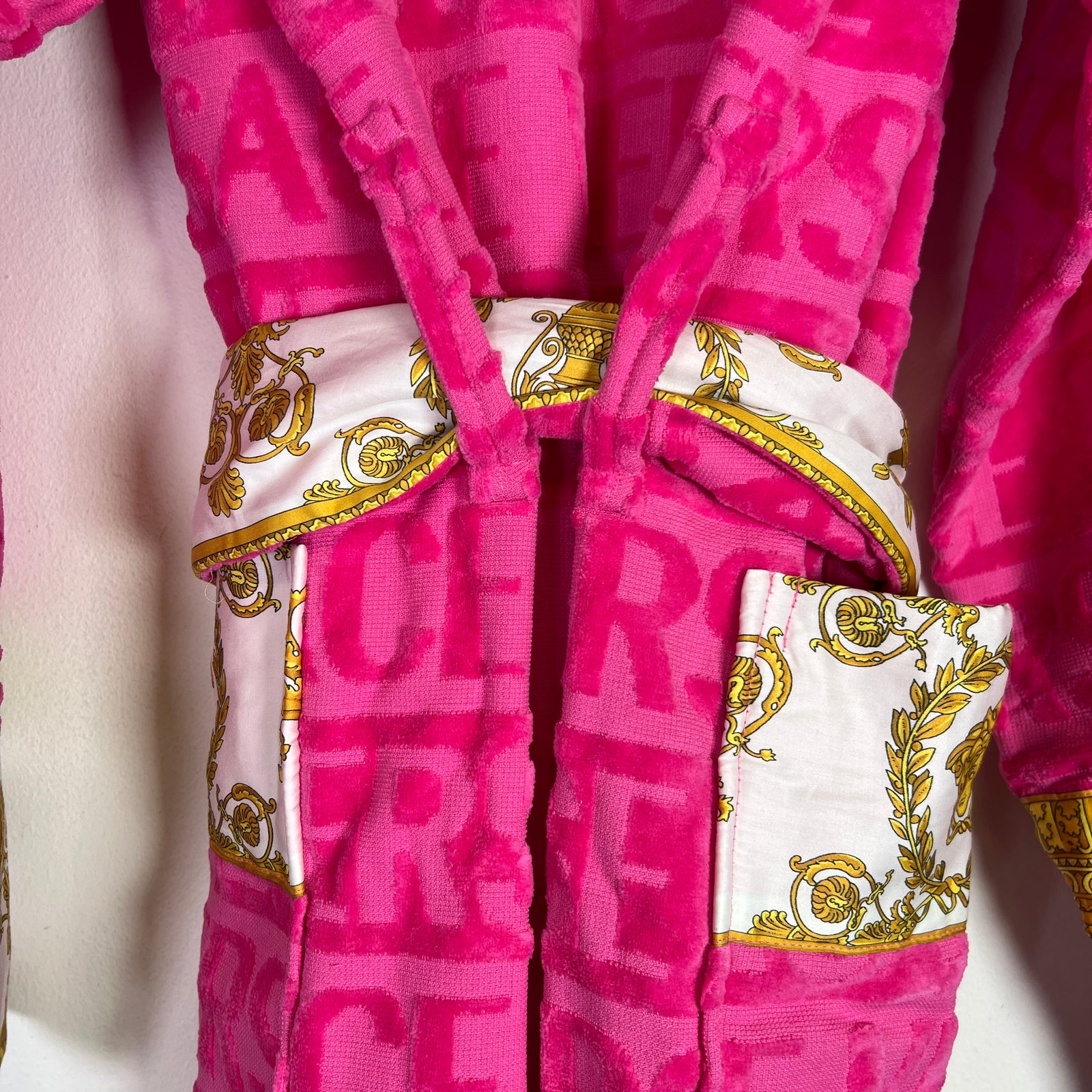 Versace Pink Baroque Bathrobe
