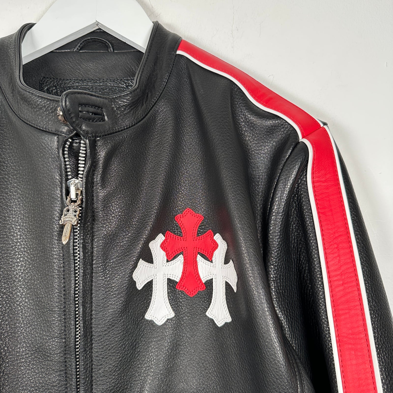 Chrome Hearts Single Riders Cemetery Leather Jacket Size M