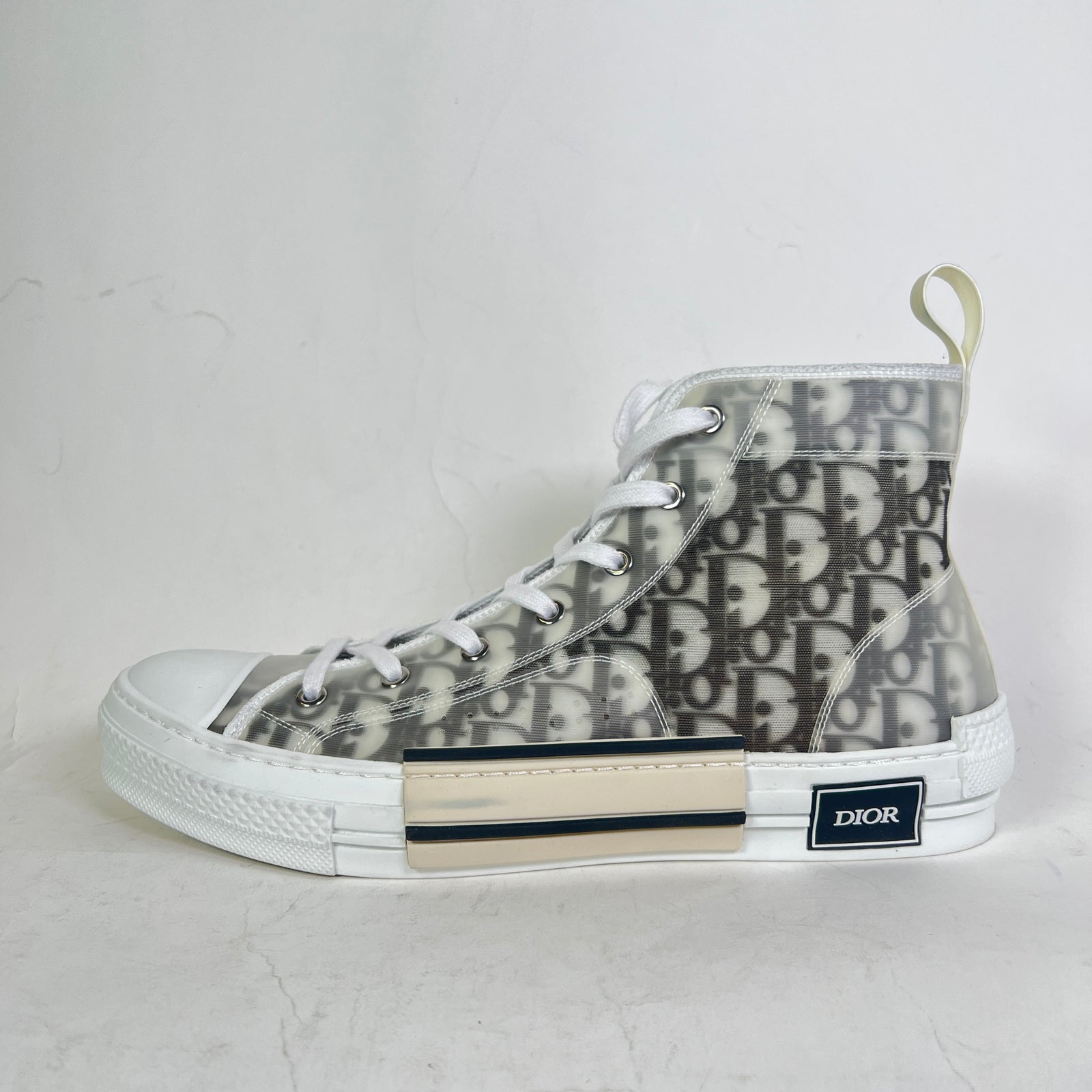 Dior B23 White/Black Oblique High-Top Sneaker Size 45