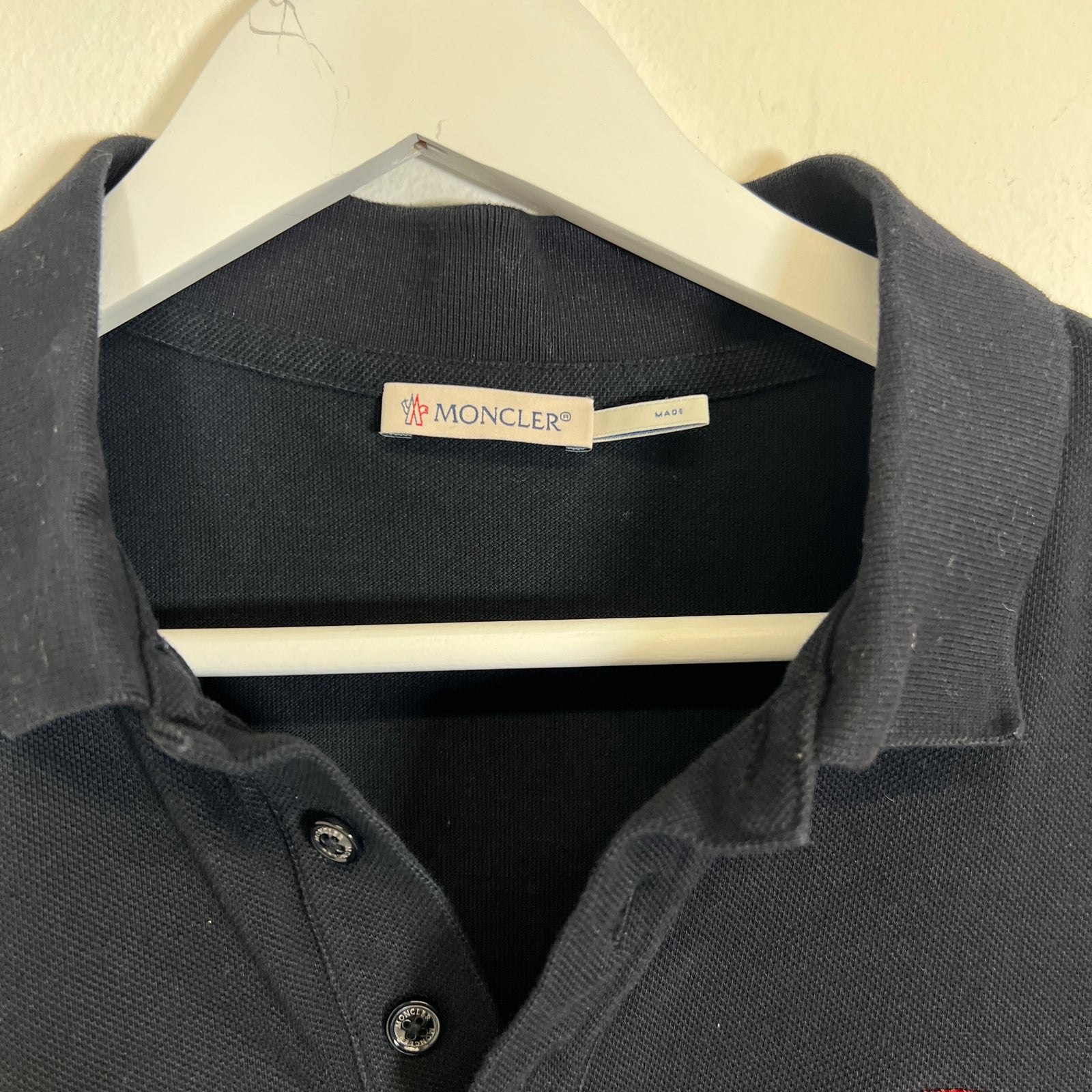 Moncler Navy Ghost Logo Polo Size M