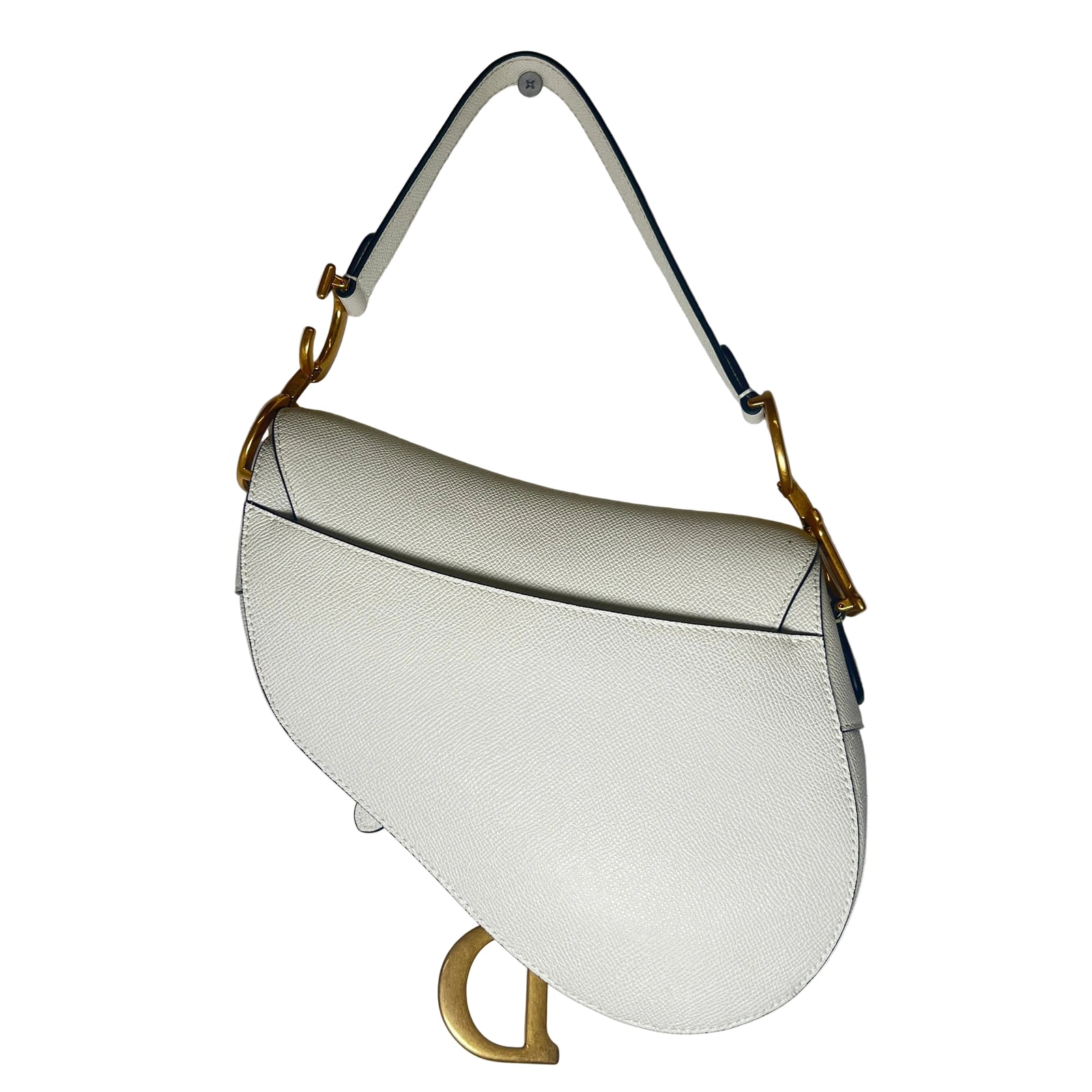 Dior Latte Grained Calfskin Medium Saddle Bag
