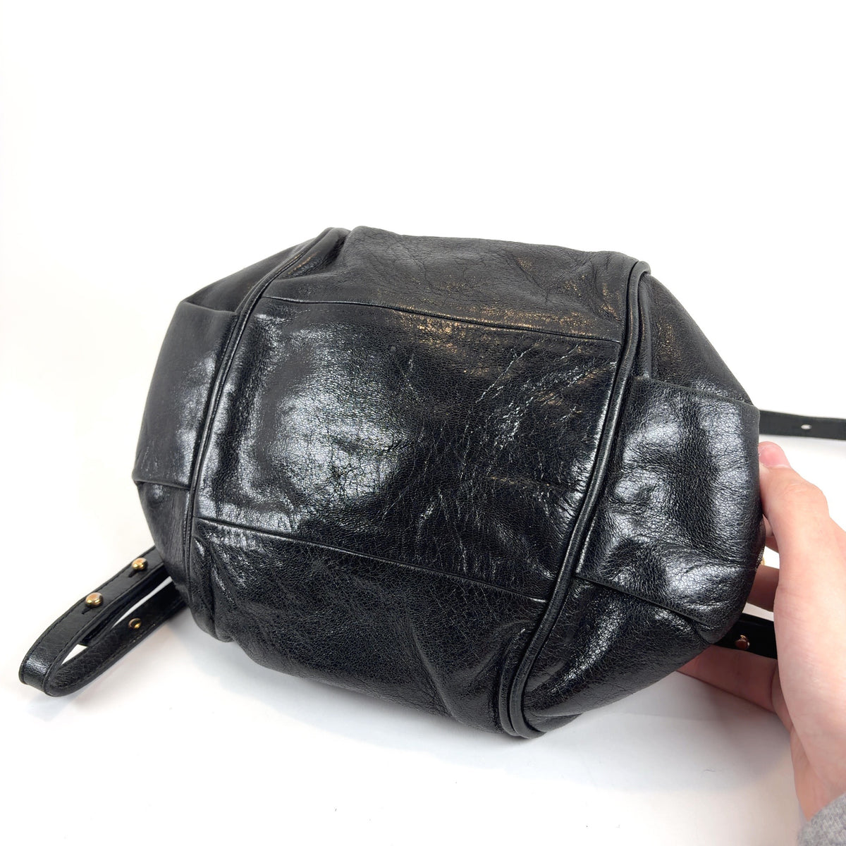 Chloe Ethel Black Leather Satchel Shoulder Bag